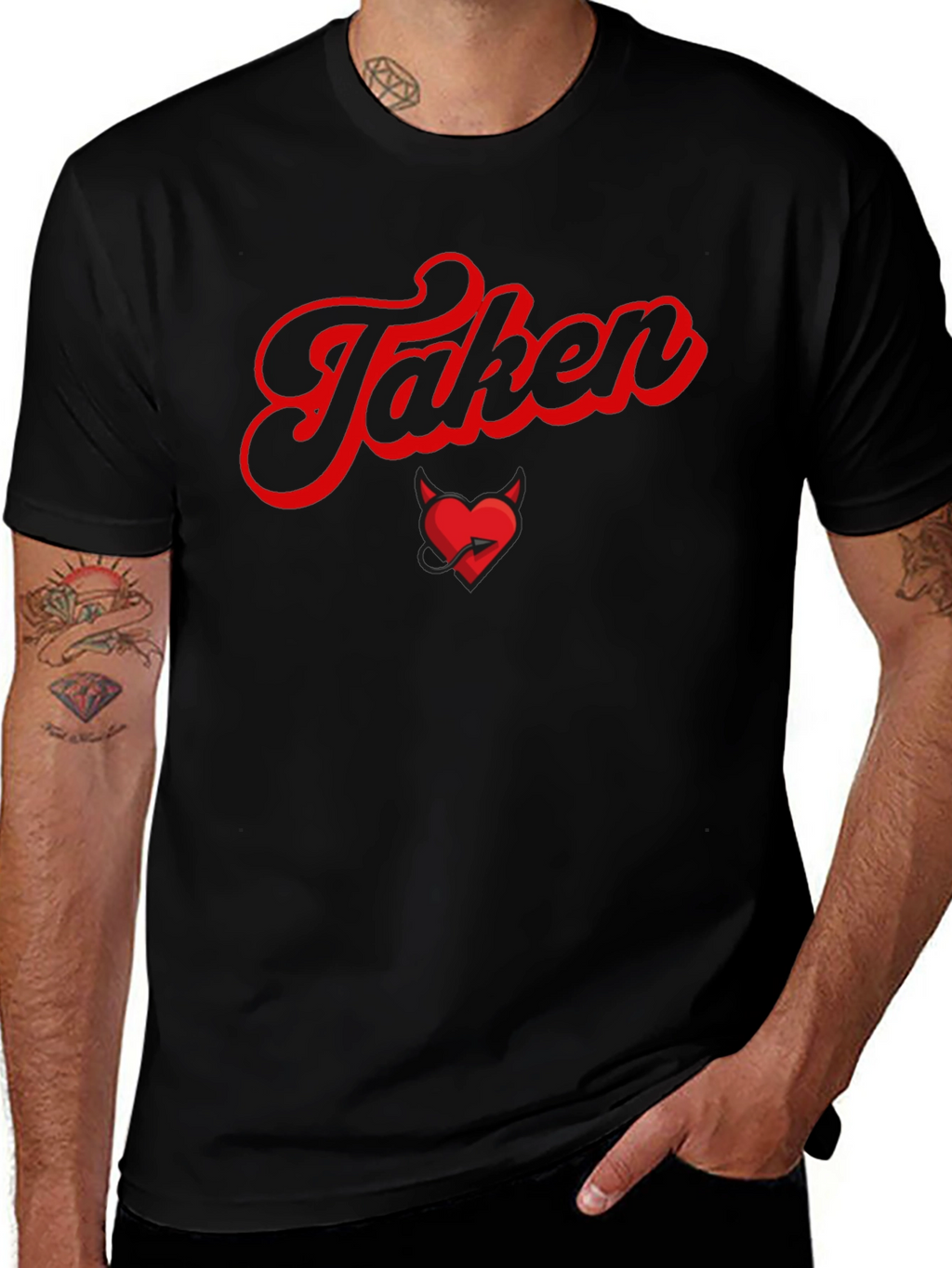 Taken Devil Heart Graphic Tee - Valentines Day