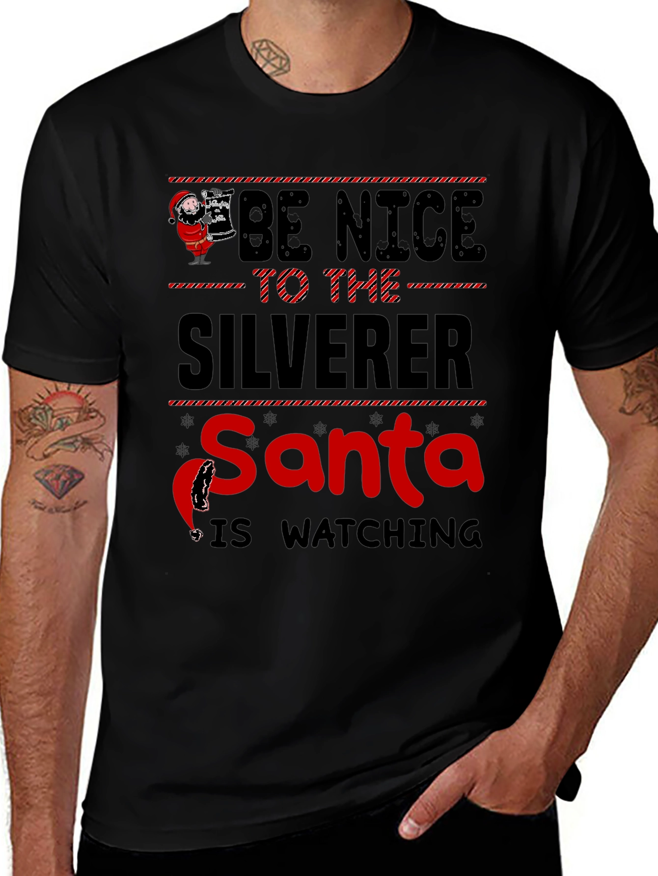 Be Nice to the Silverer Santa is Watching T-Shirt