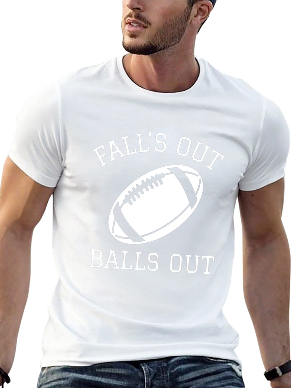 Falls Out Balls Out Football Graphic Tee