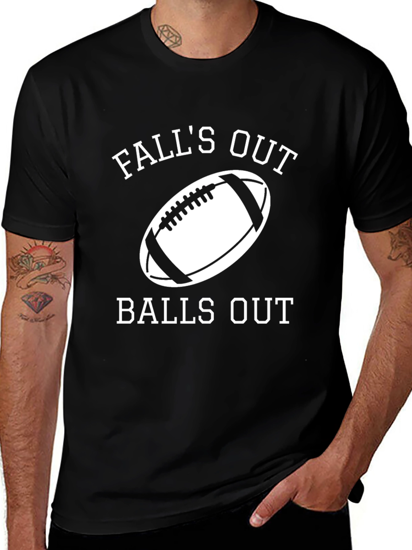 Falls Out Balls Out Football Graphic Tee