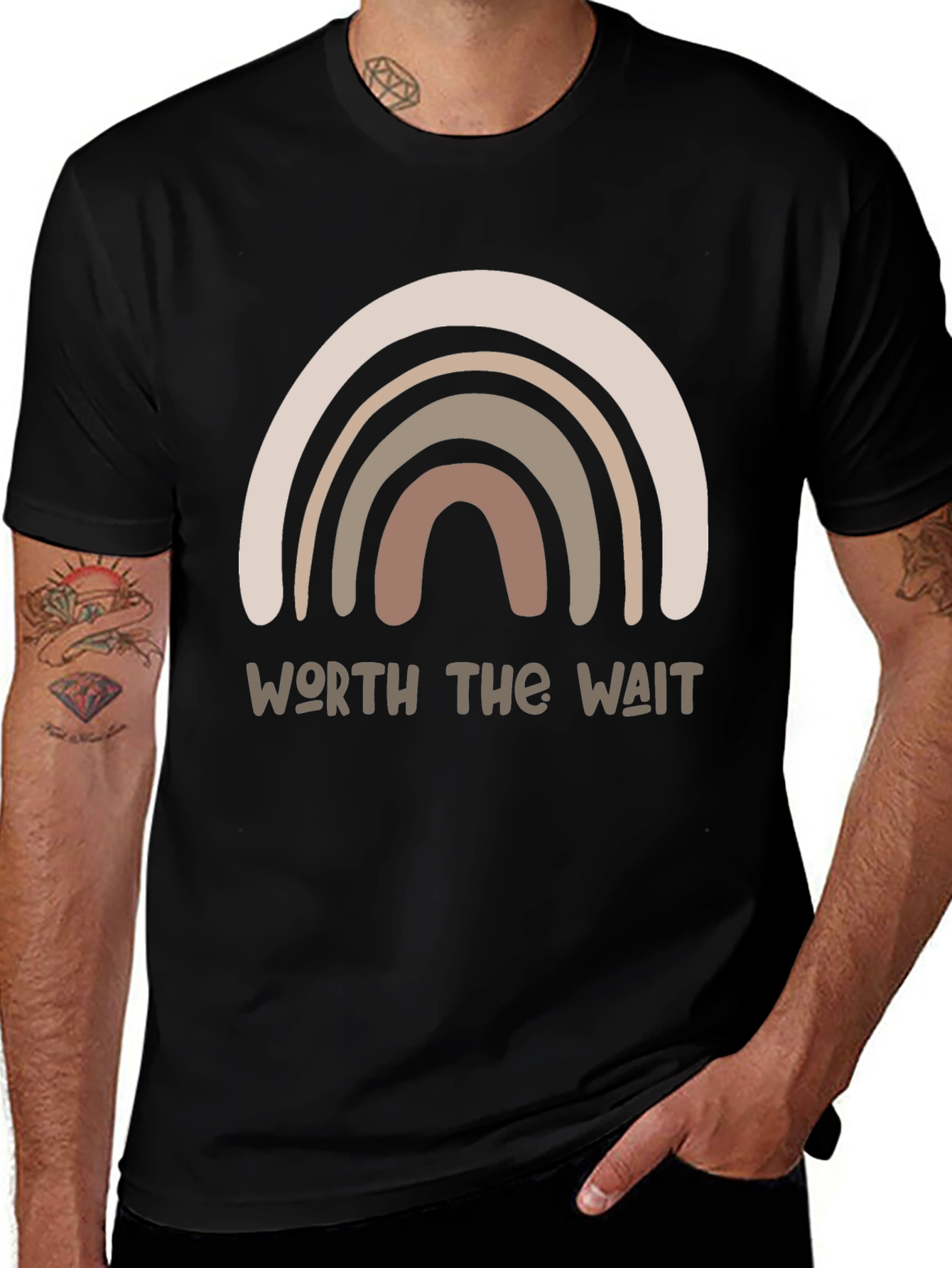 Worth the Wait Rainbow Graphic Tee - Unisex