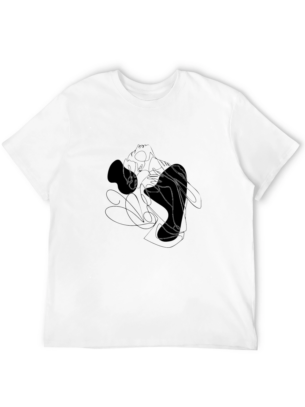 Abstract Line Art Graphic Black T-Shirt