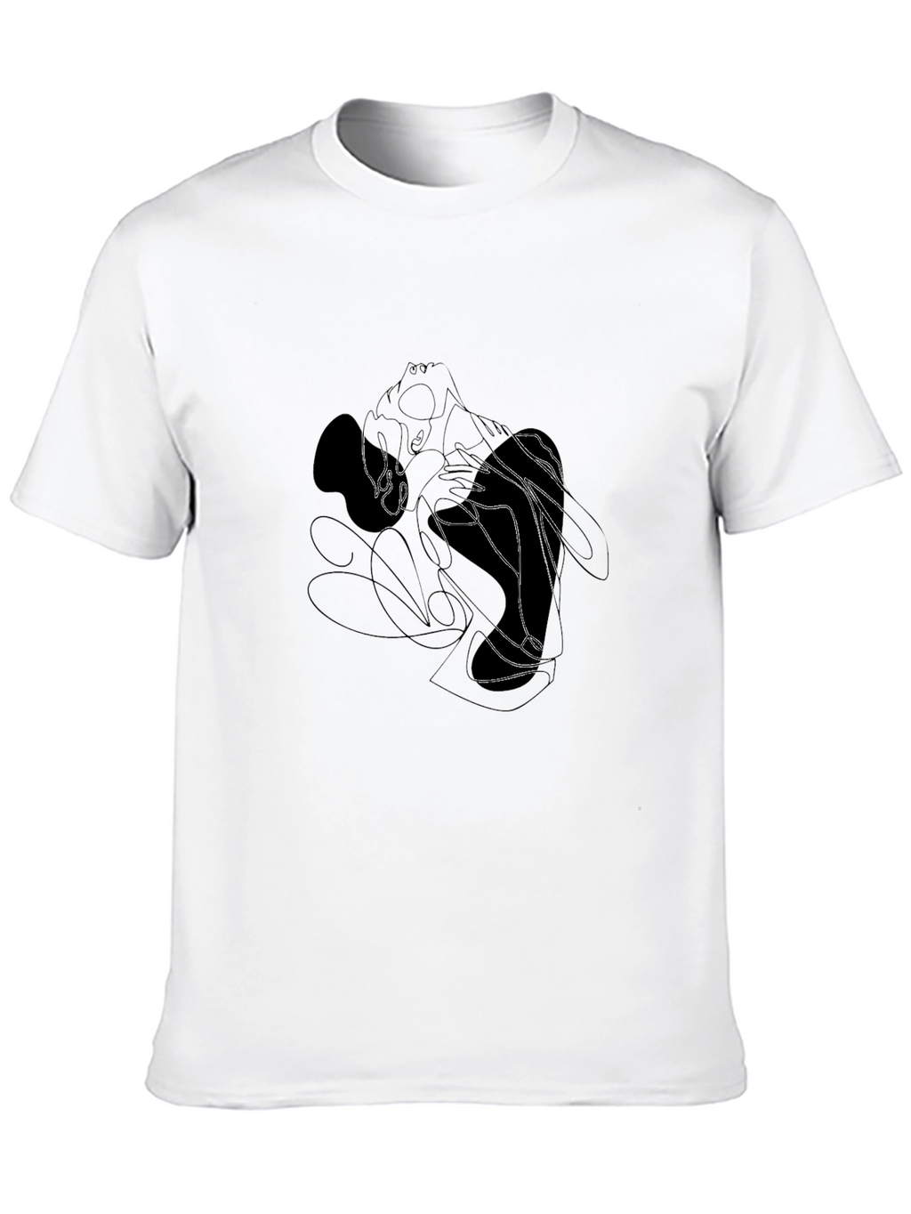 Abstract Line Art Graphic Black T-Shirt