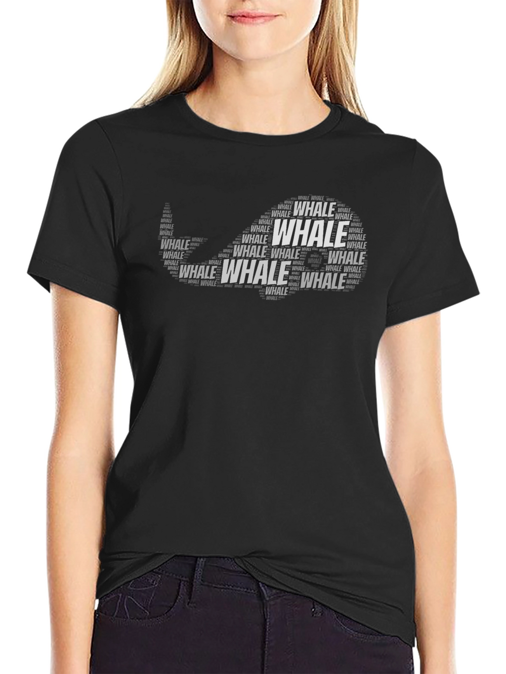 Whale Word Art T-Shirt - Ocean Lover Tee