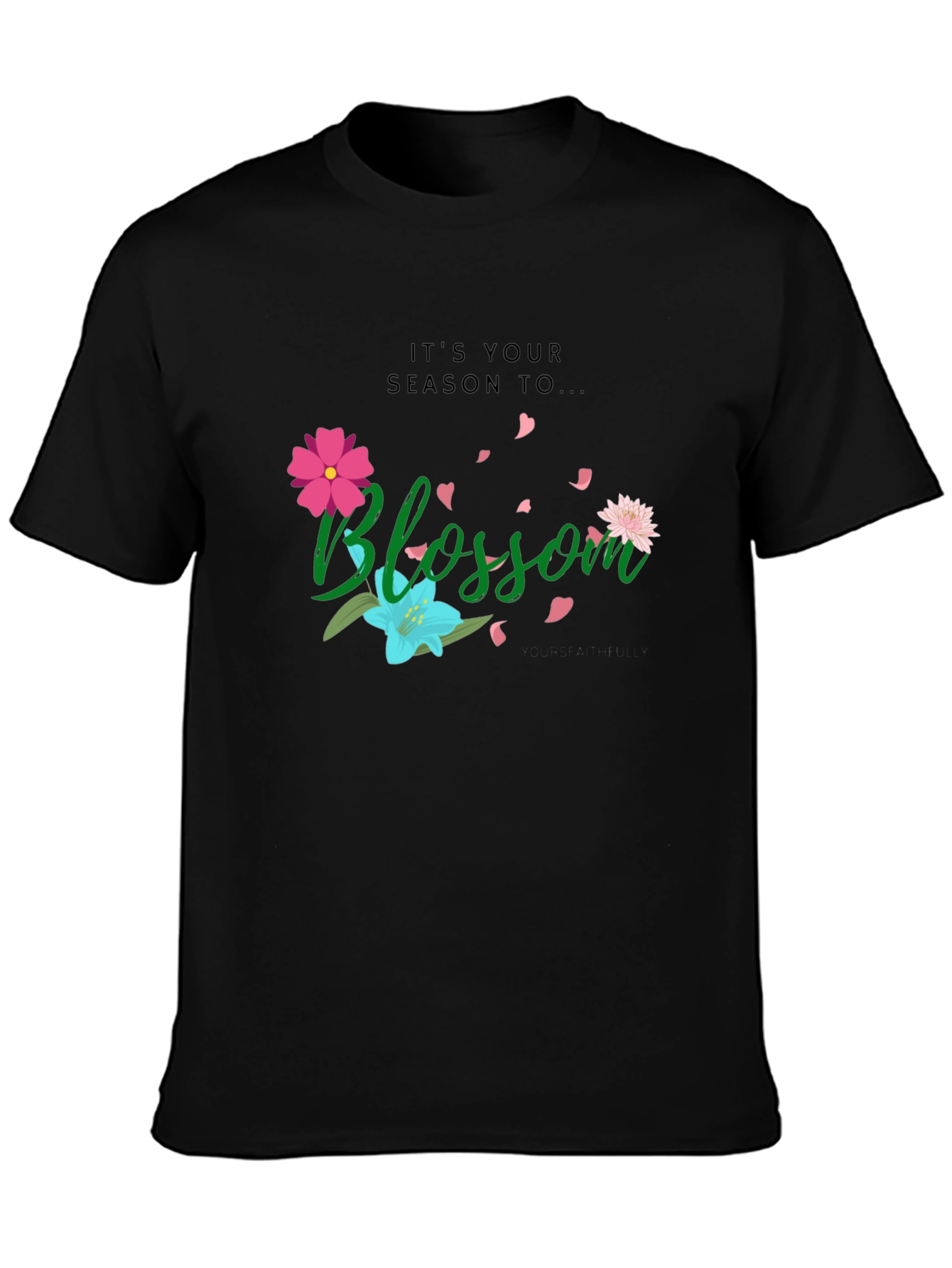 Blossom Graphic T-Shirt - Black
