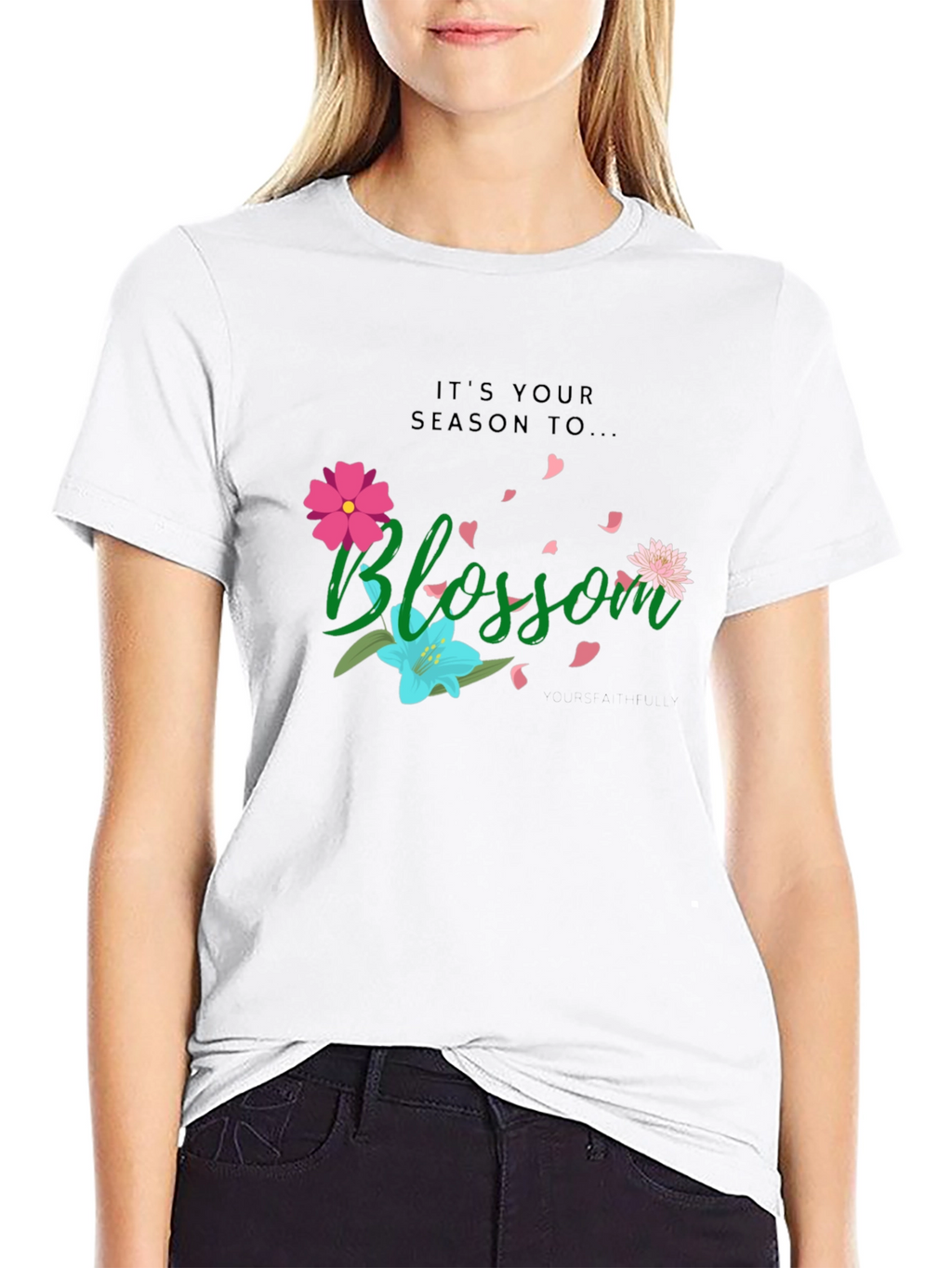 Blossom Graphic T-Shirt - Black