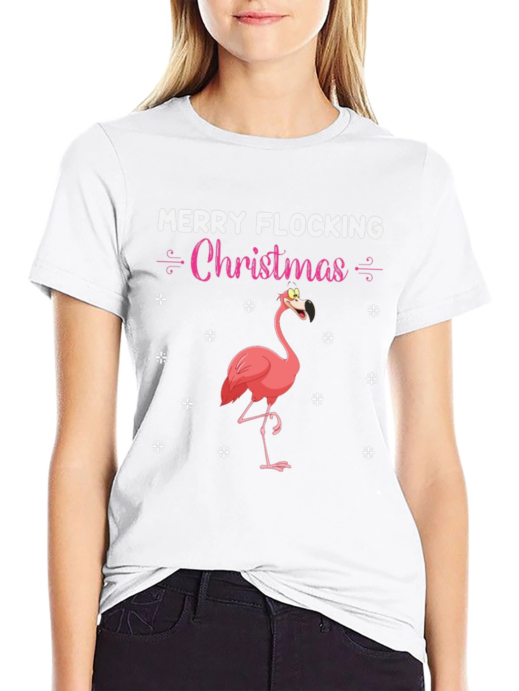 Merry Flocking Christmas Flamingo T-Shirt