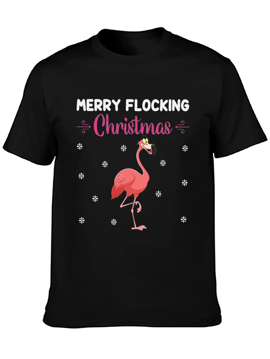 Merry Flocking Christmas Flamingo T-Shirt