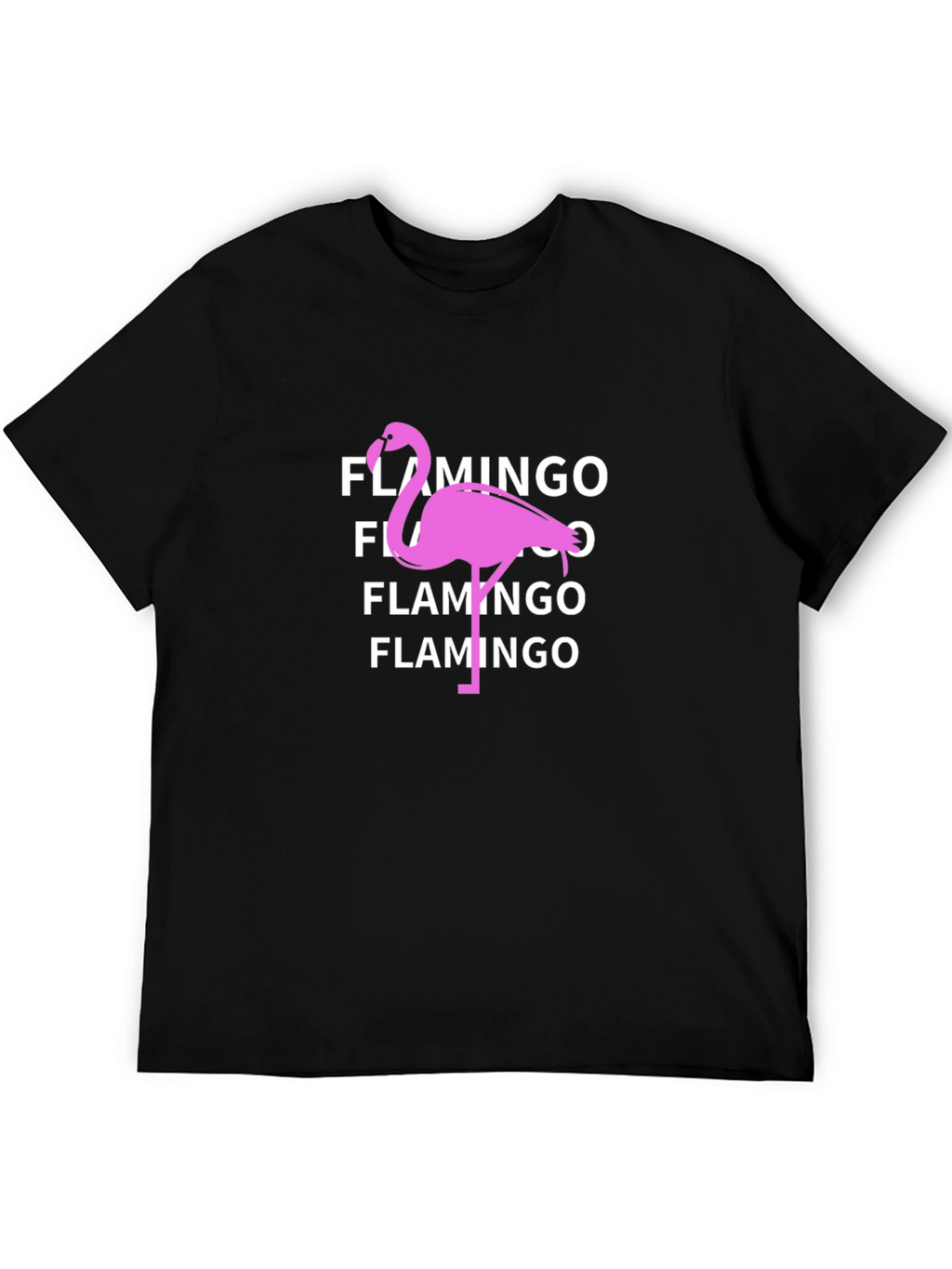 Flamingo Graphic Tee - Black Cotton T-Shirt