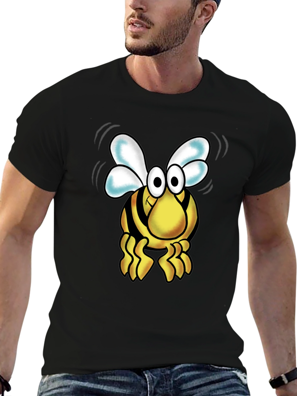 Cartoon Bee Graphic T-Shirt