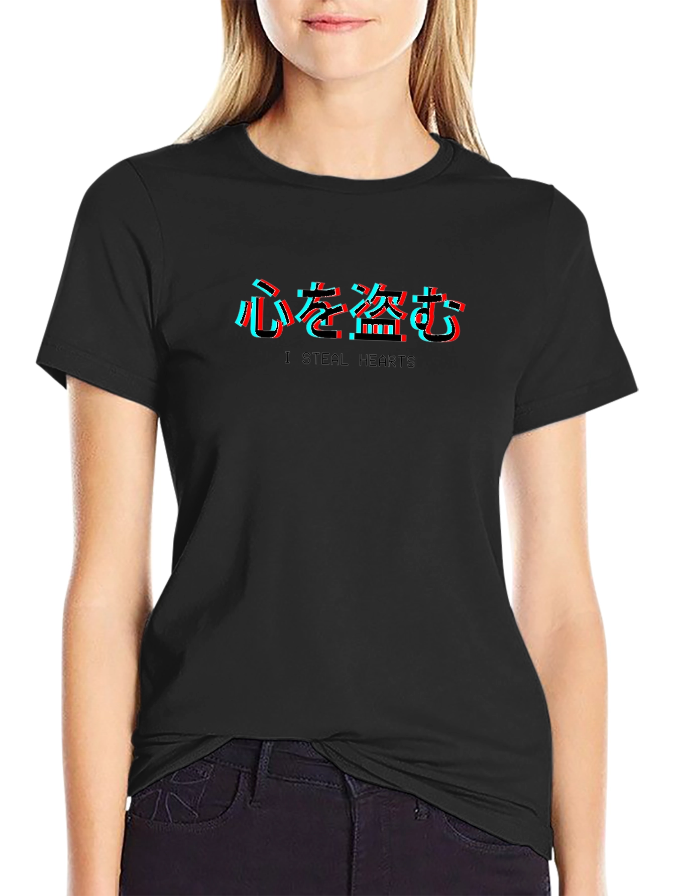 I Steal Hearts Kanji Black T-Shirt