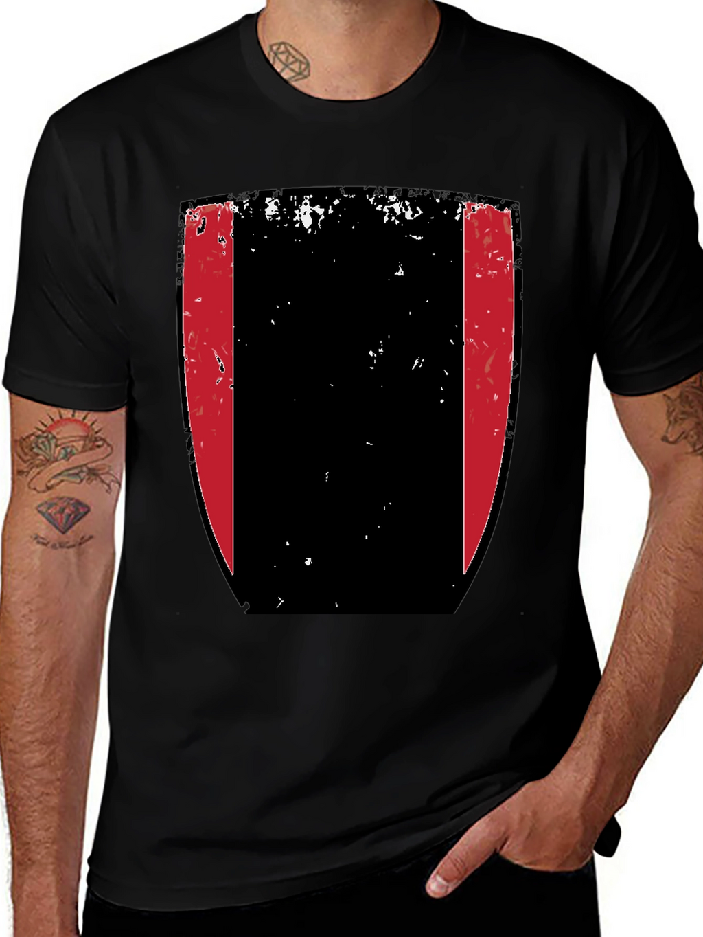 Shield Graphic Tee - Black Cotton Blend