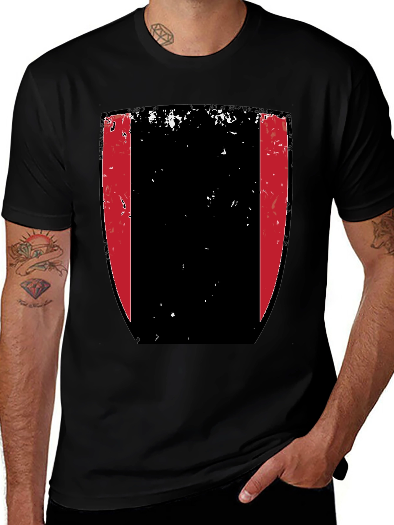 Shield Graphic Tee - Black Cotton Blend