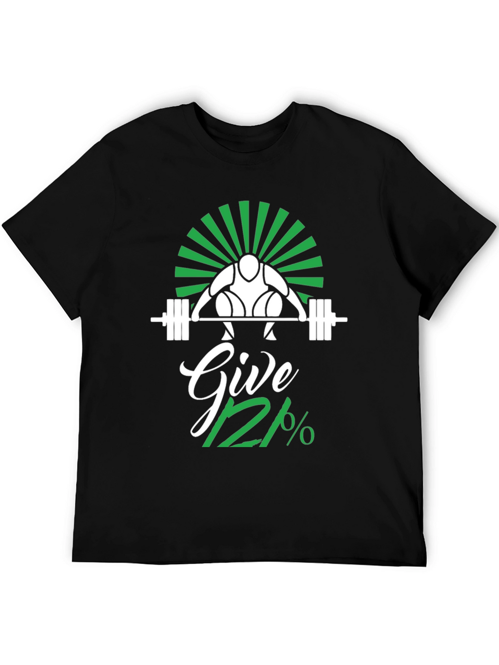 Give 112% Black Graphic T-Shirt