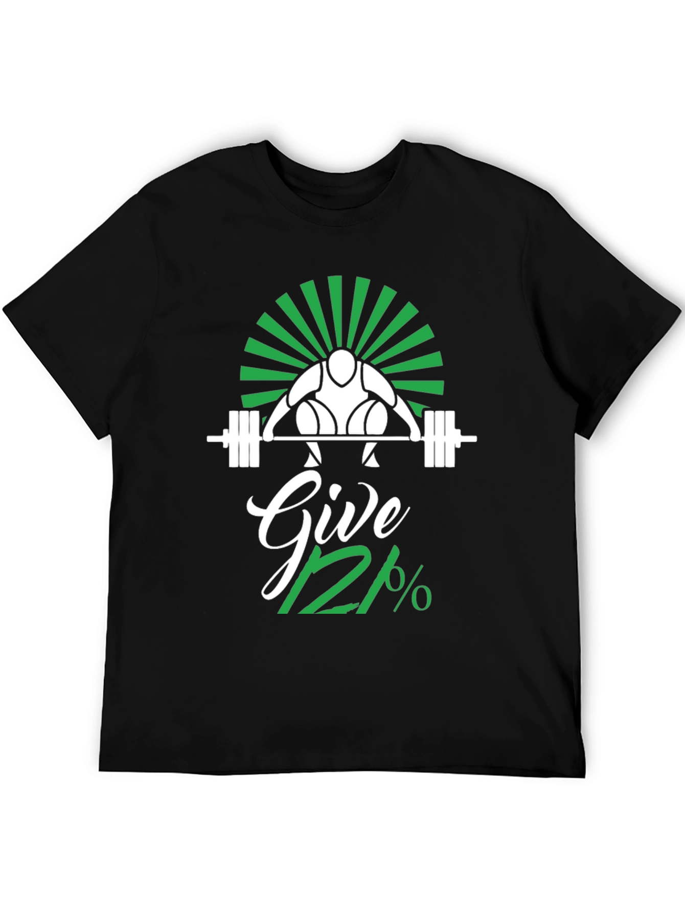 Give 112% Black Graphic T-Shirt