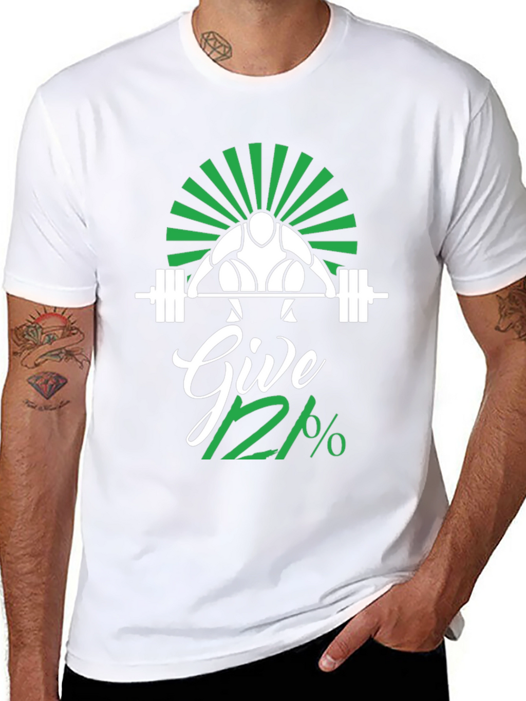 Give 112% Black Graphic T-Shirt