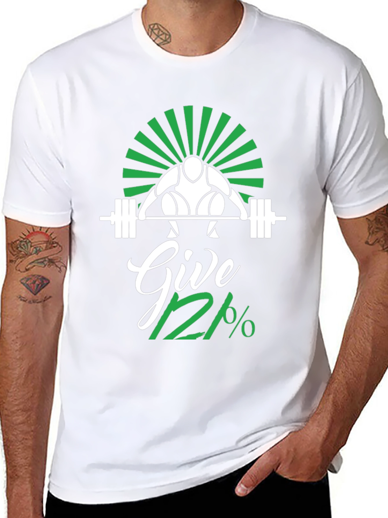 Give 112% Black Graphic T-Shirt