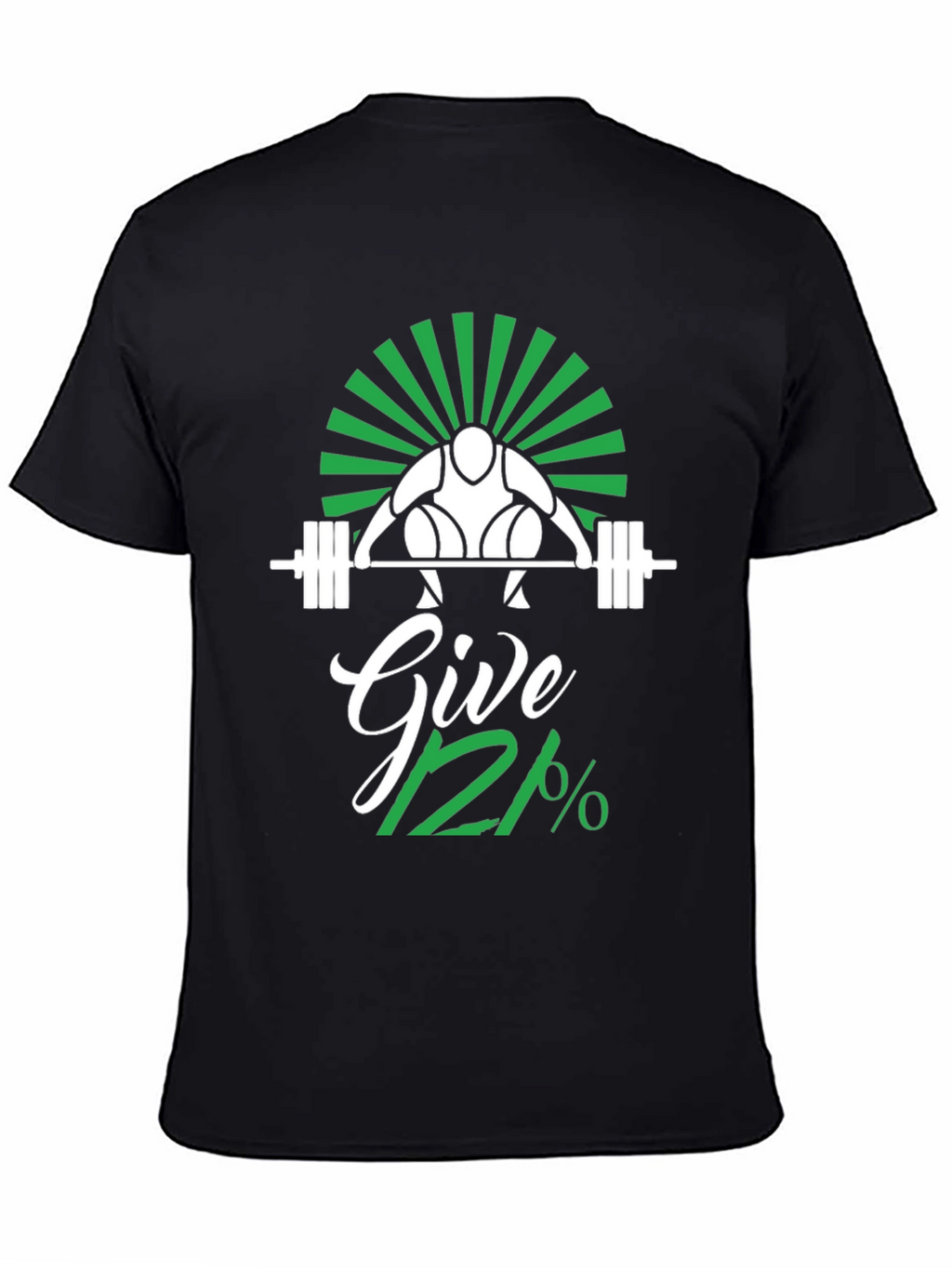 Give 112% Black Graphic T-Shirt