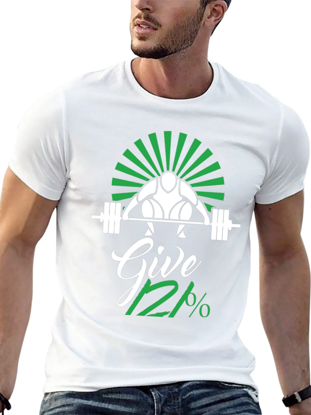 Give 112% Black Graphic T-Shirt