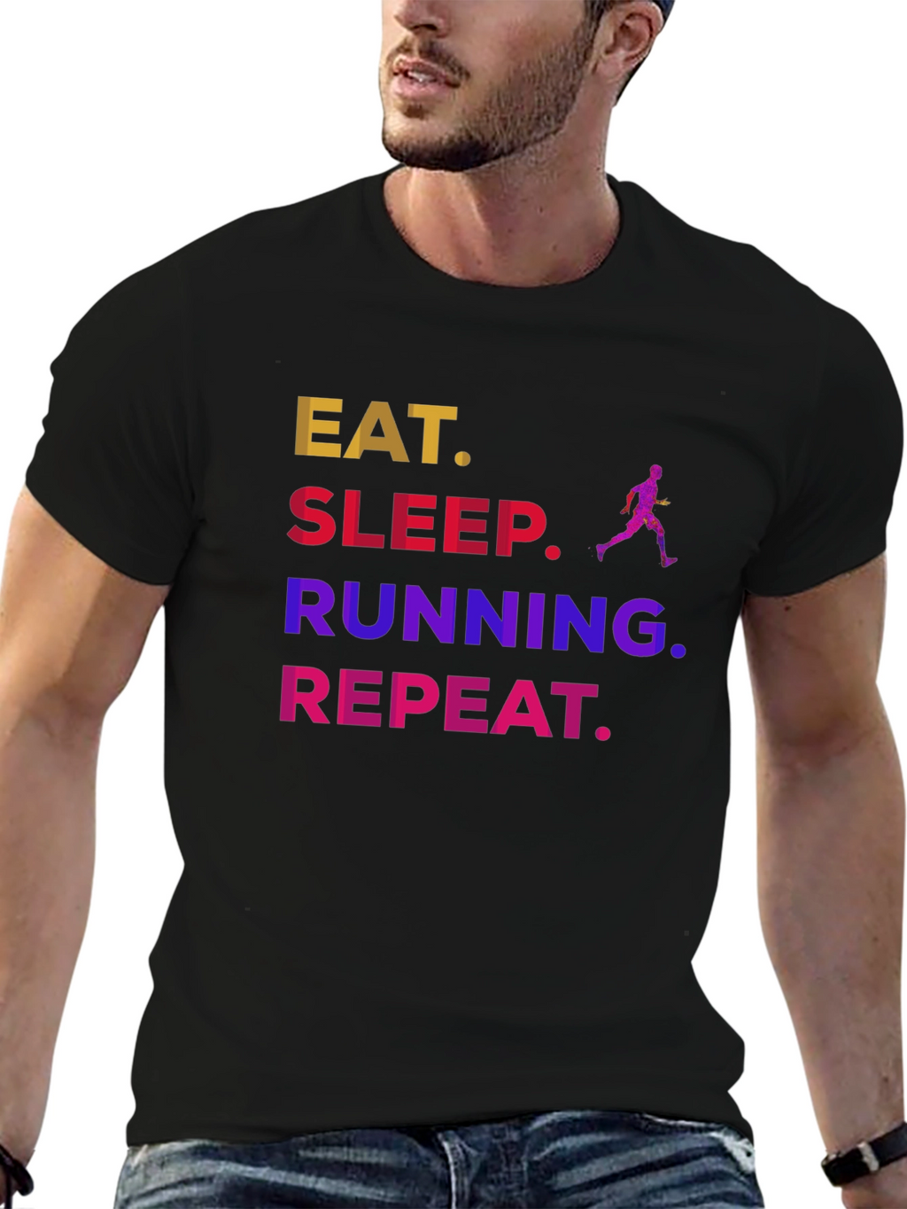 Eat Sleep Running Repeat Graphic Tee