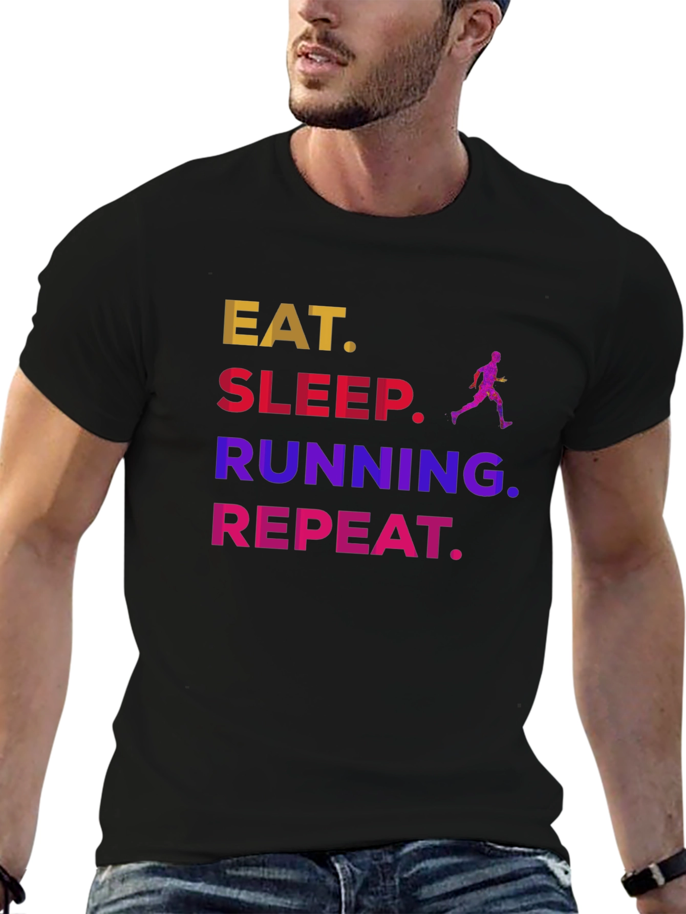 Eat Sleep Running Repeat Graphic Tee