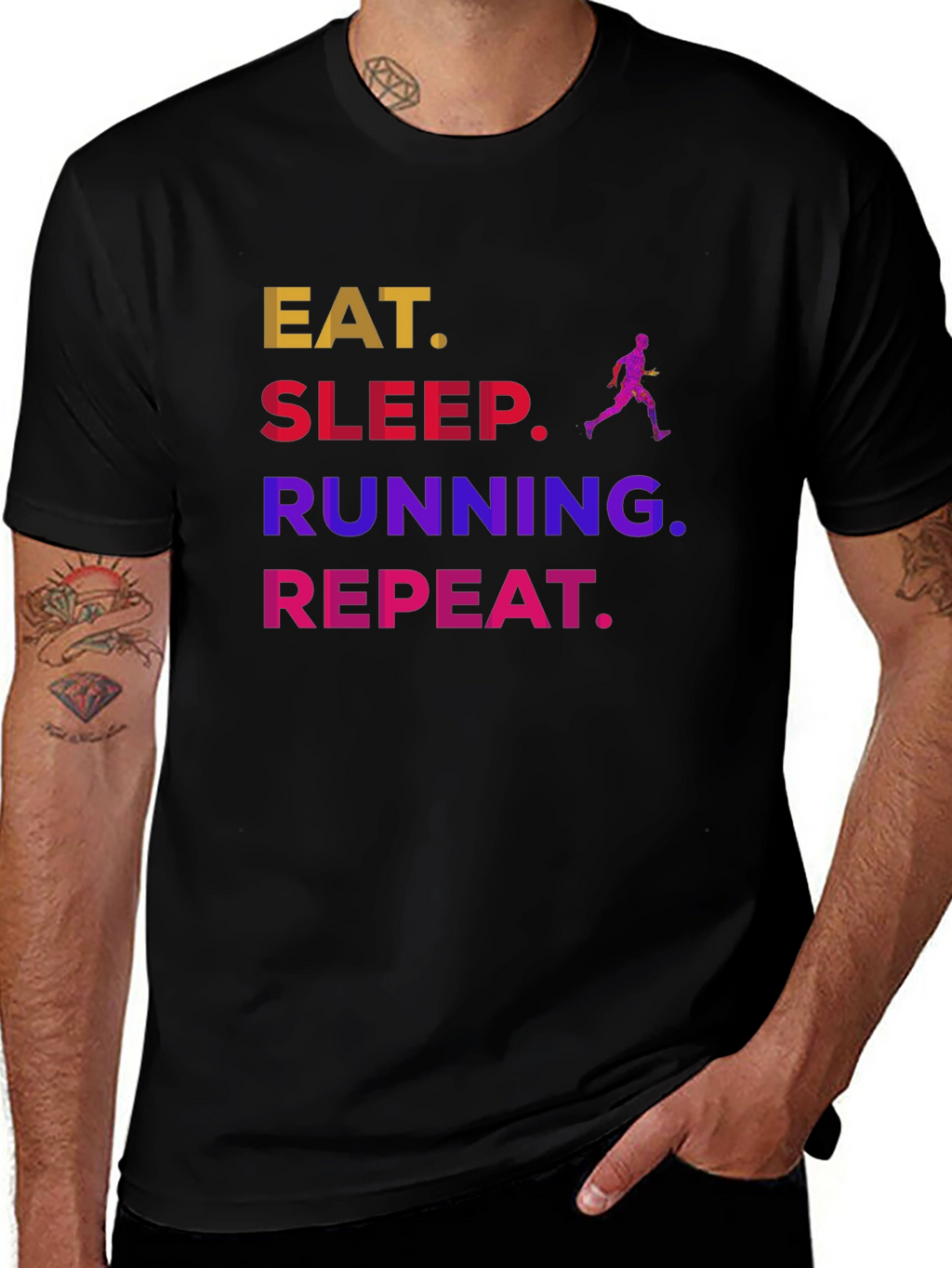 Eat Sleep Running Repeat Graphic Tee
