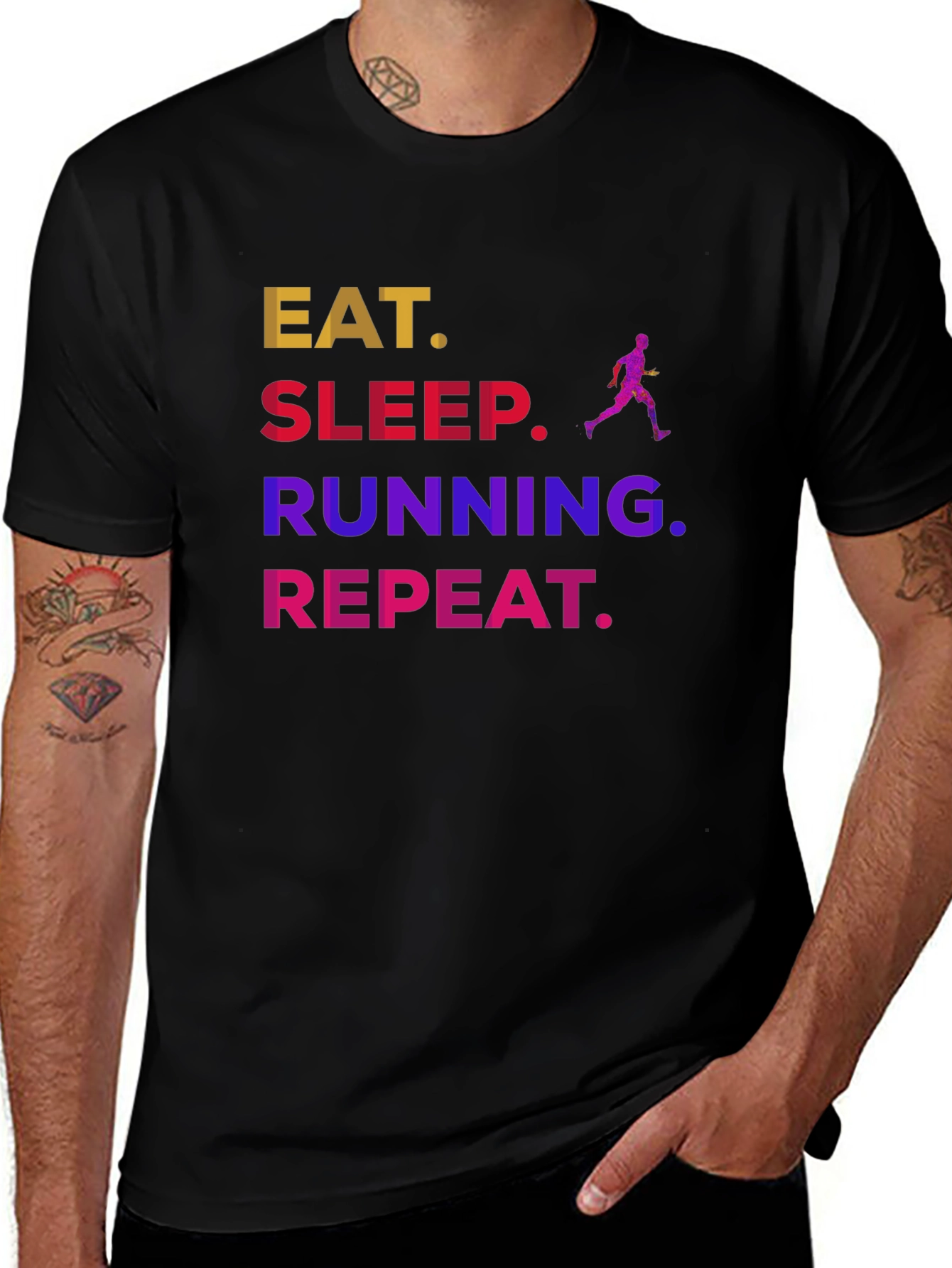 Eat Sleep Running Repeat Graphic Tee