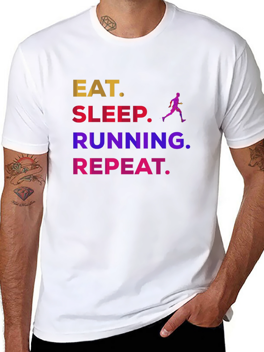Eat Sleep Running Repeat Graphic Tee
