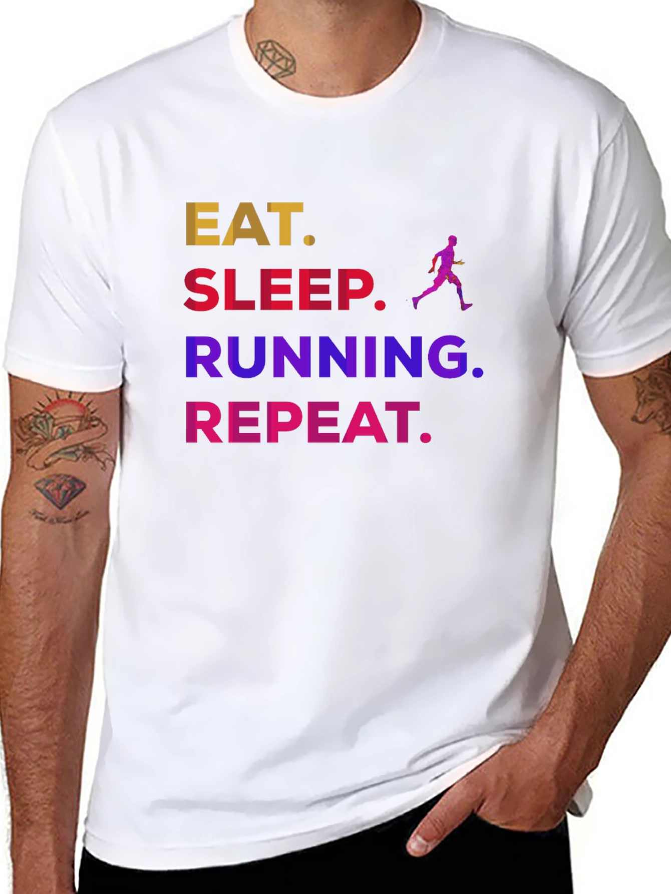 Eat Sleep Running Repeat Graphic Tee