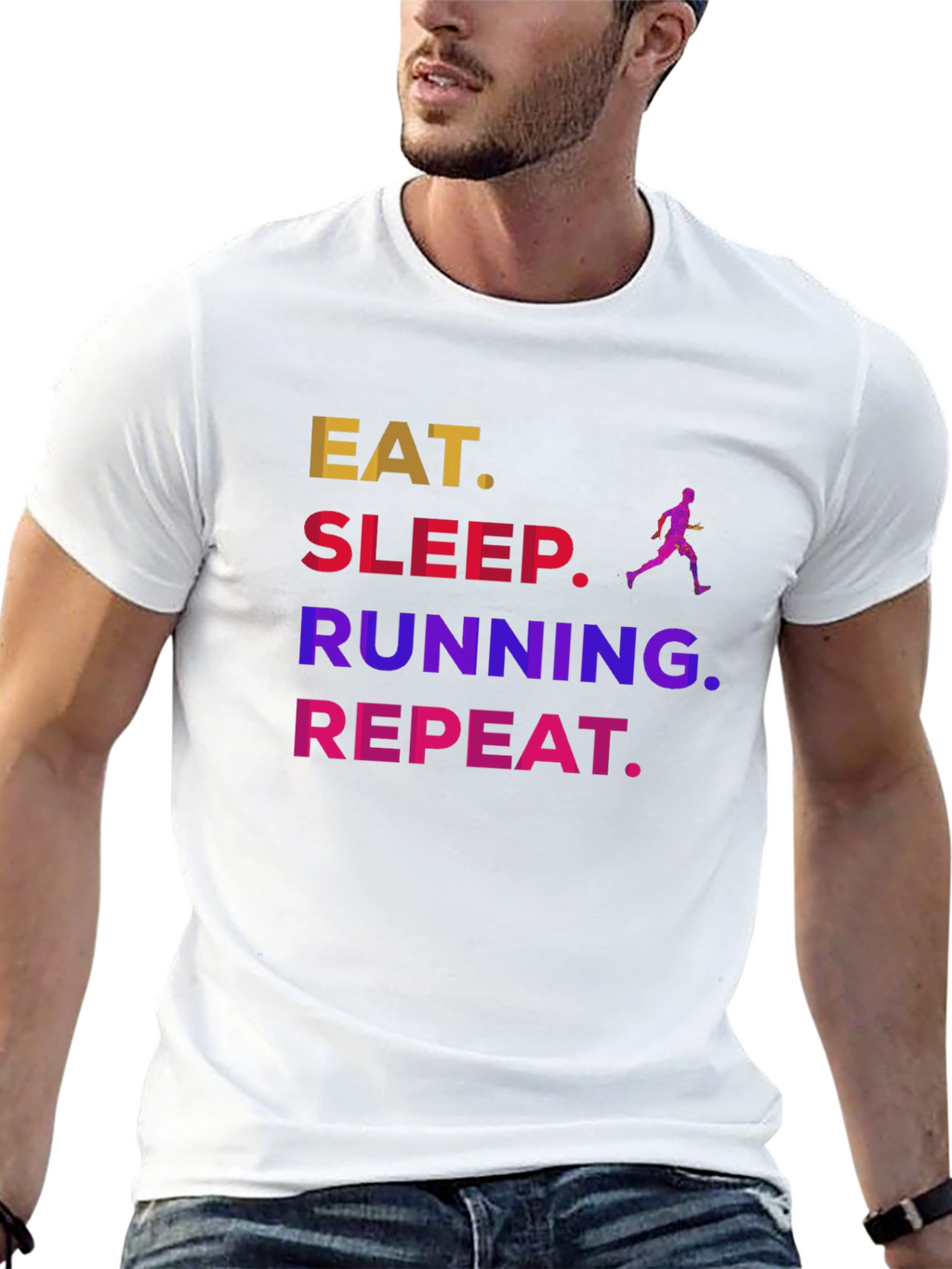 Eat Sleep Running Repeat Graphic Tee
