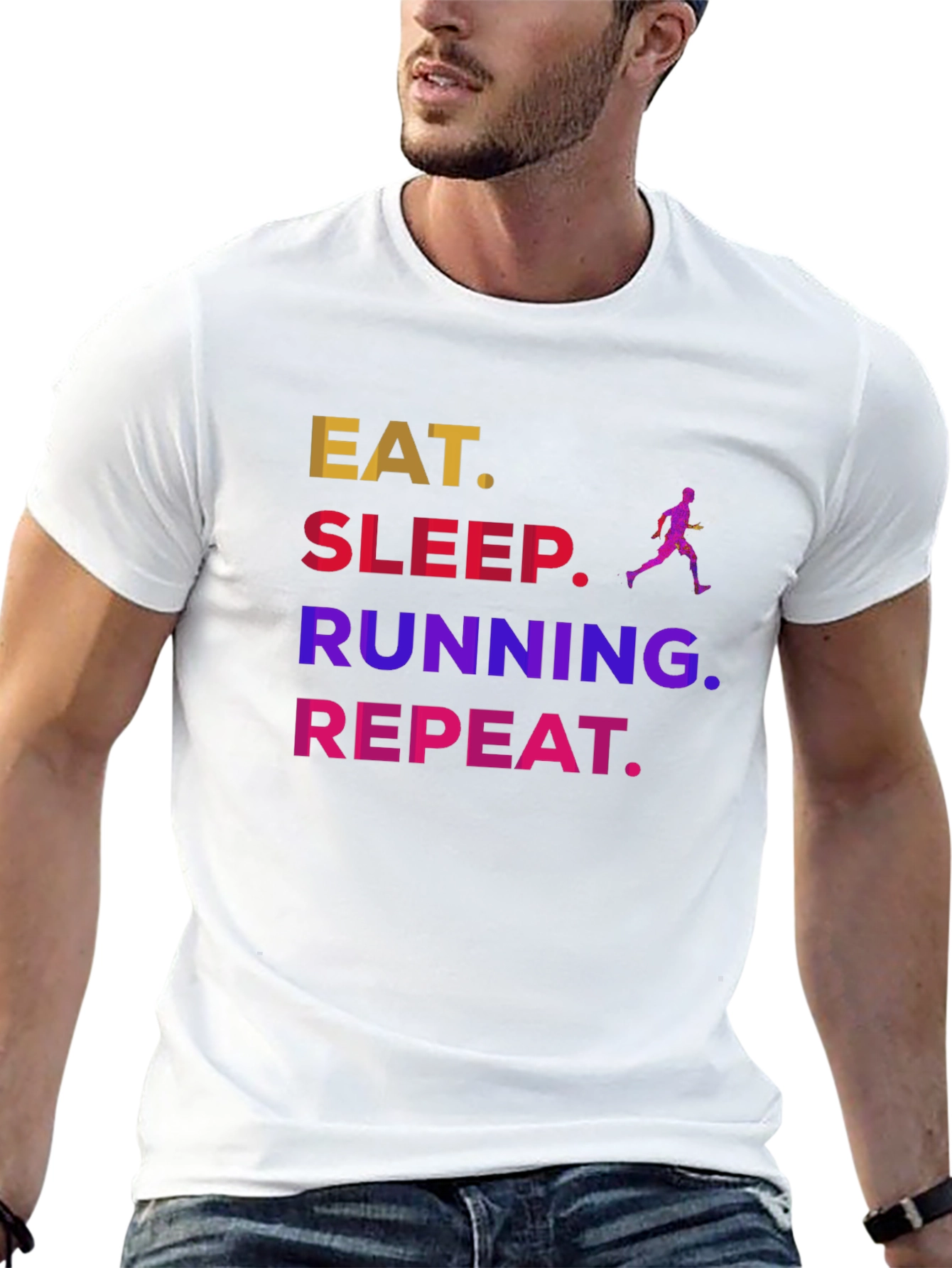 Eat Sleep Running Repeat Graphic Tee