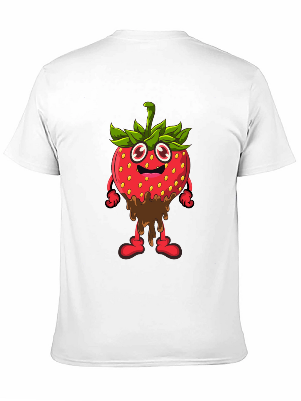 Strawberry Cartoon Black T-Shirt