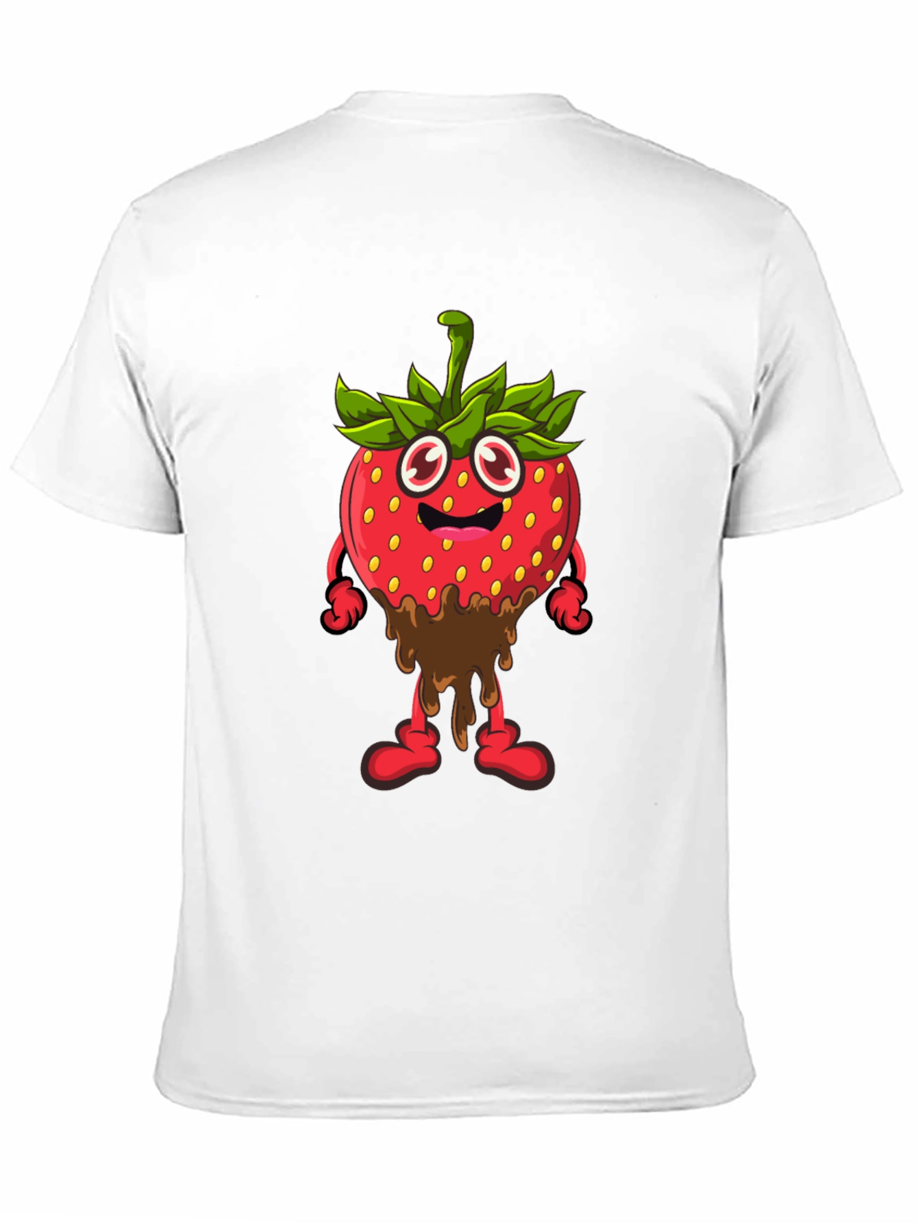 Strawberry Cartoon Black T-Shirt