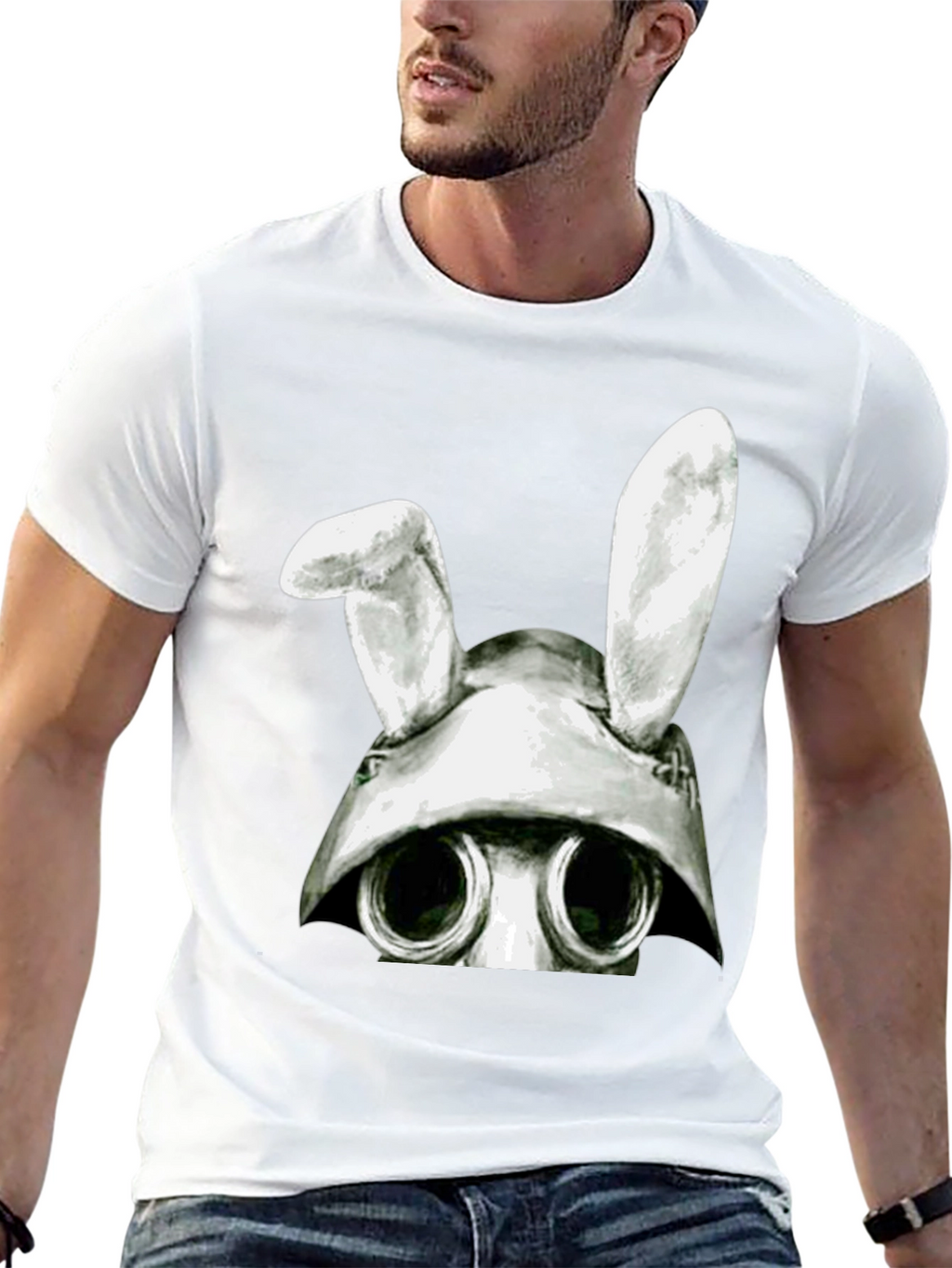 Bunny Gas Mask T-Shirt - Quirky Graphic Tee