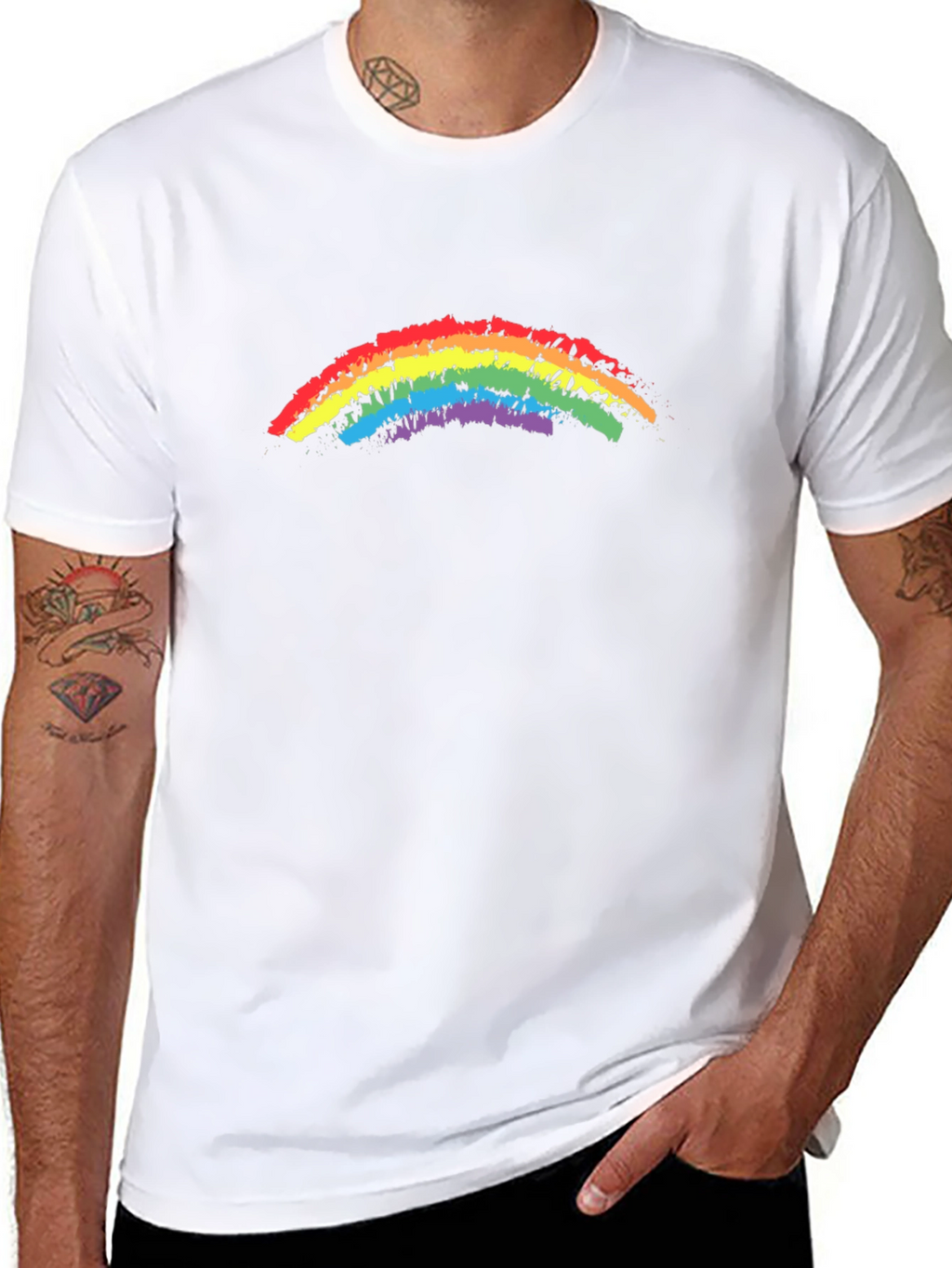 Rainbow Pride T-Shirt - Black Cotton Blend