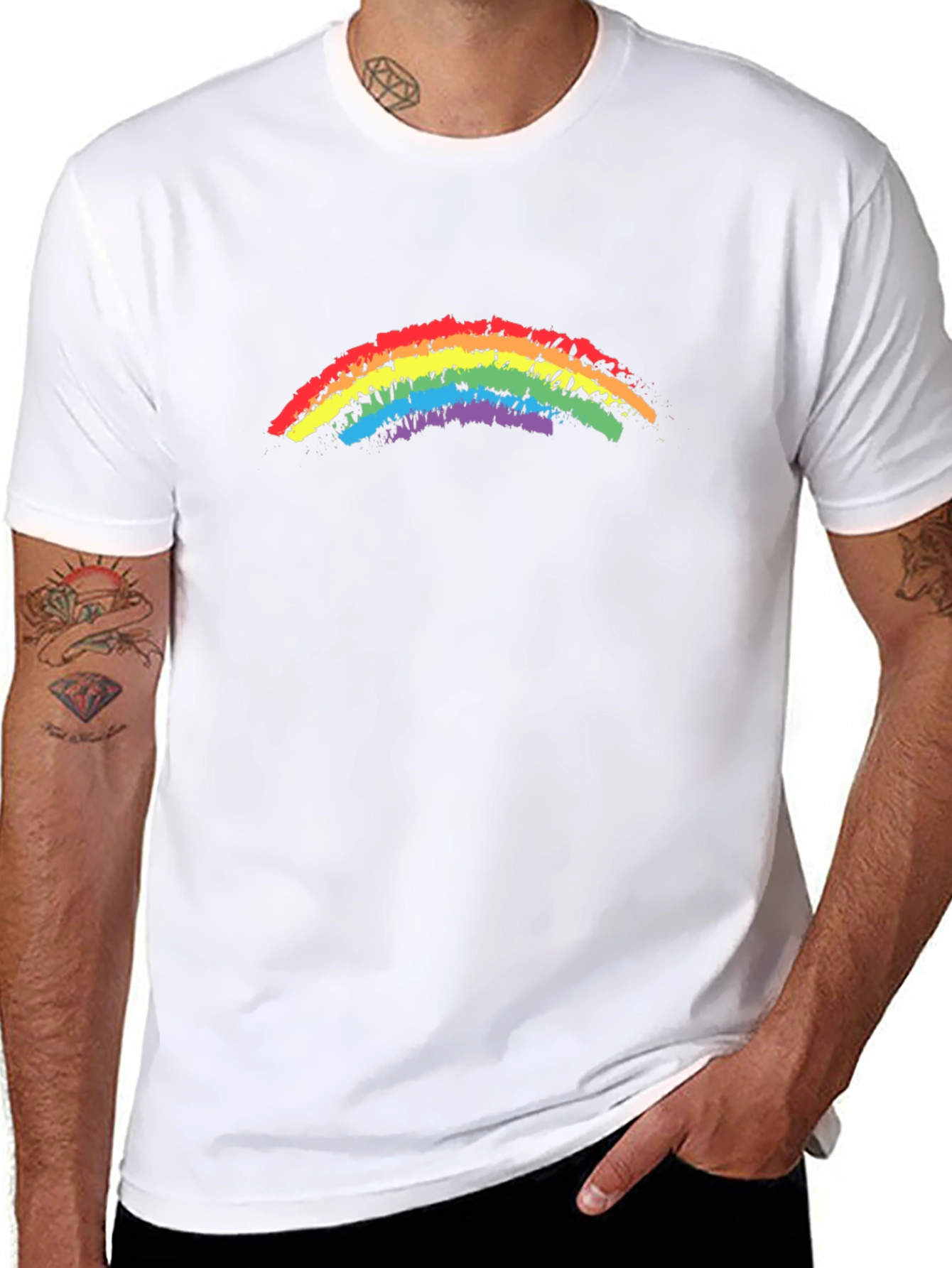 Rainbow Pride T-Shirt - Black Cotton Blend