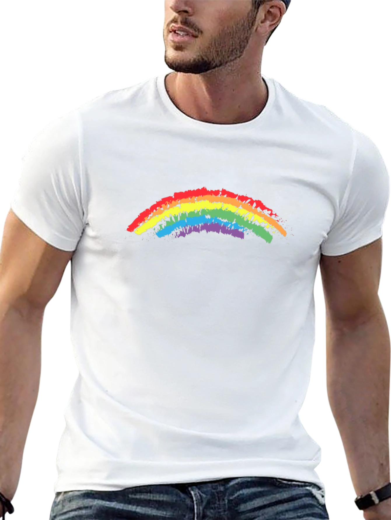 Rainbow Pride T-Shirt - Black Cotton Blend