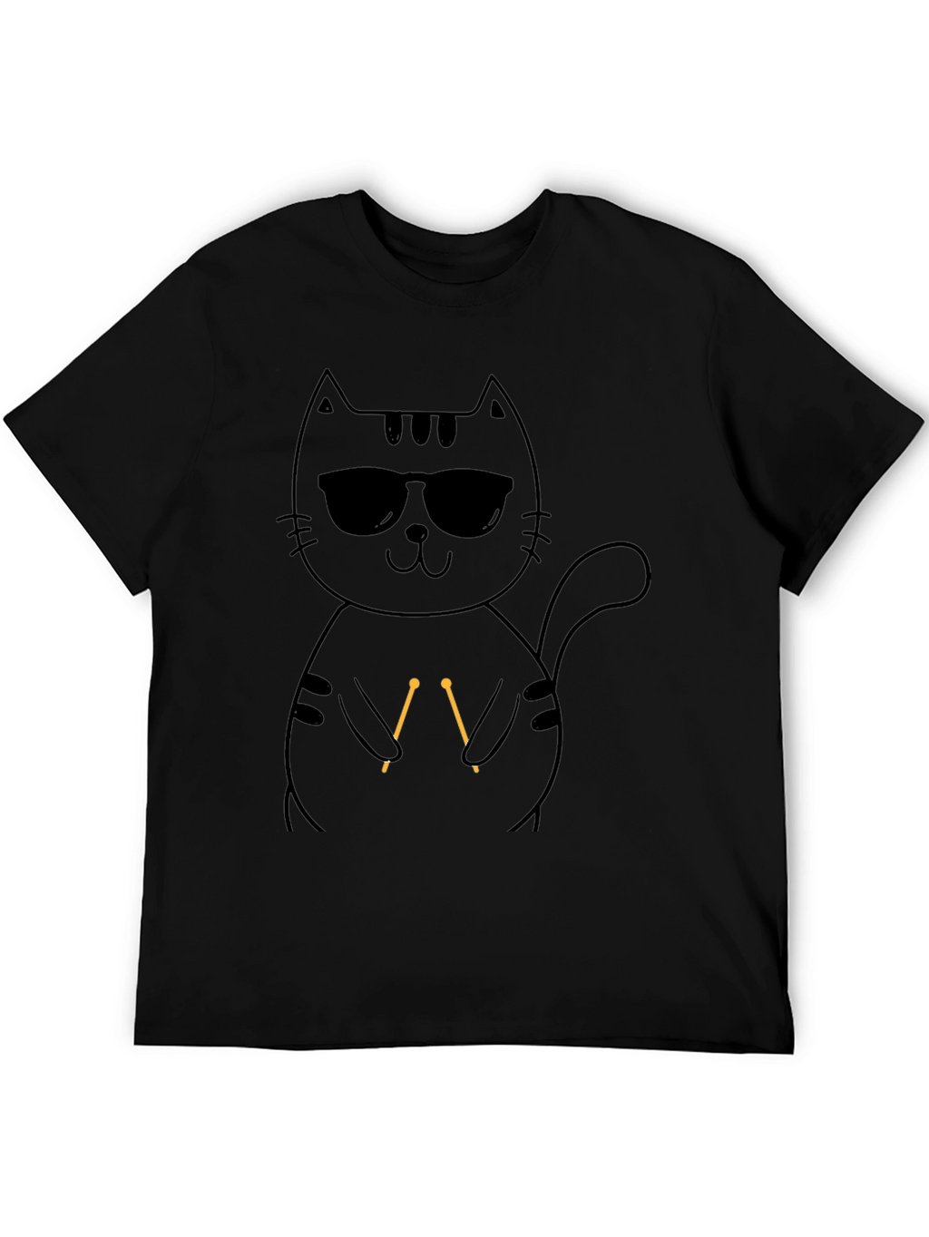 Cool Cat Knitting T-Shirt - Unisex Black Tee