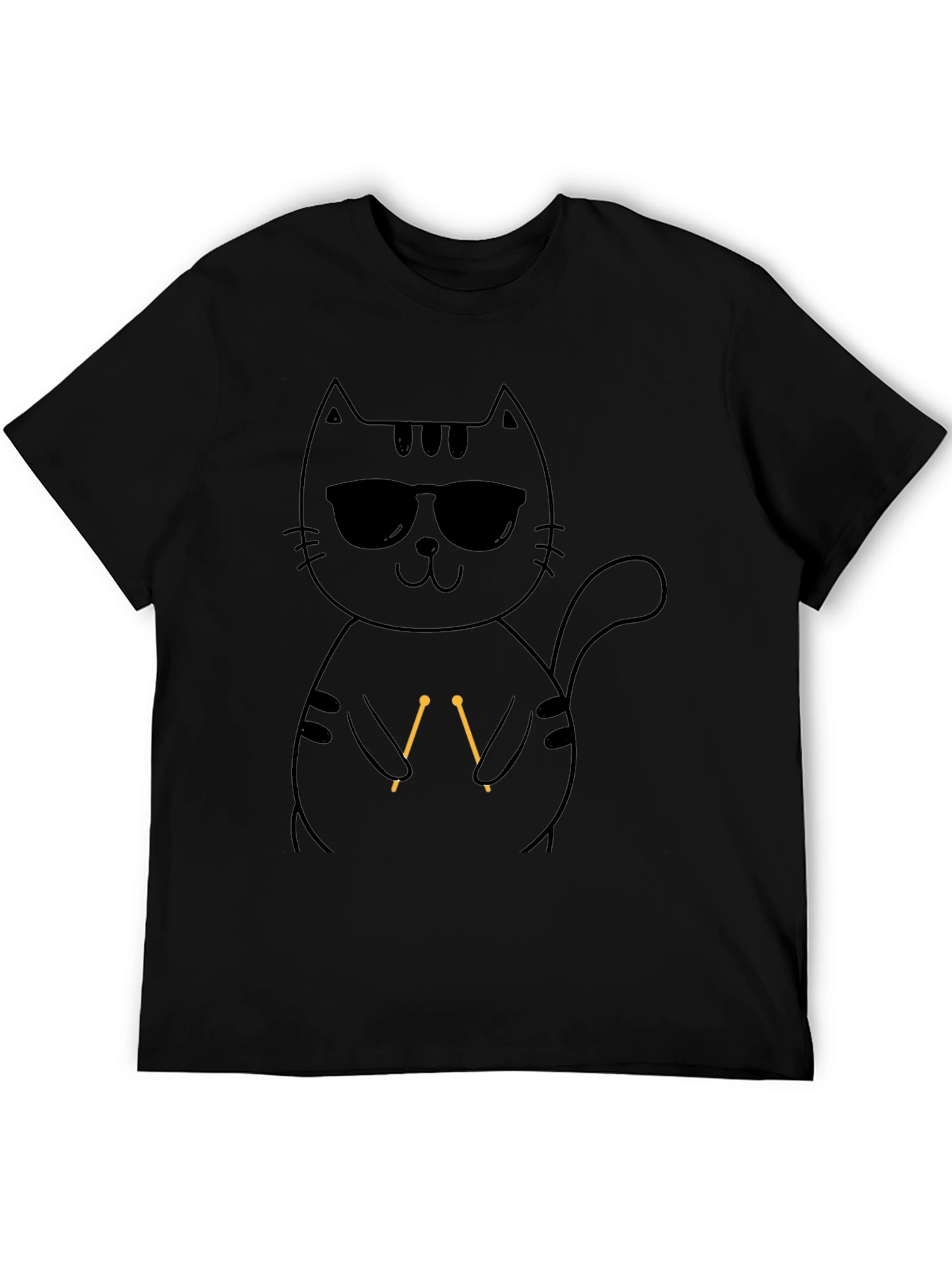 Cool Cat Knitting T-Shirt - Unisex Black Tee
