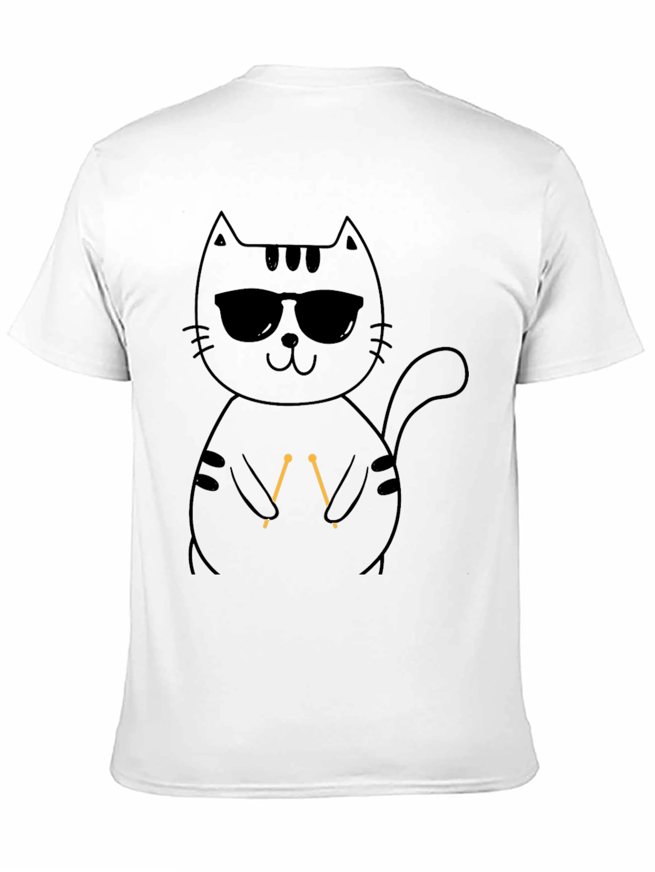 Cool Cat Knitting T-Shirt - Unisex Black Tee