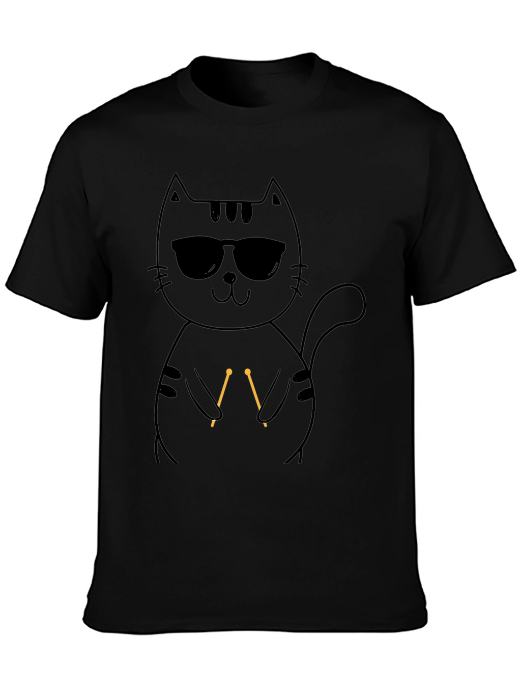 Cool Cat Knitting T-Shirt - Unisex Black Tee