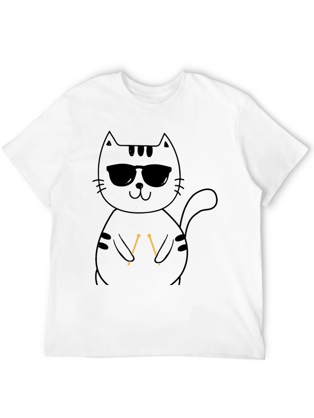 Cool Cat Knitting T-Shirt - Unisex Black Tee