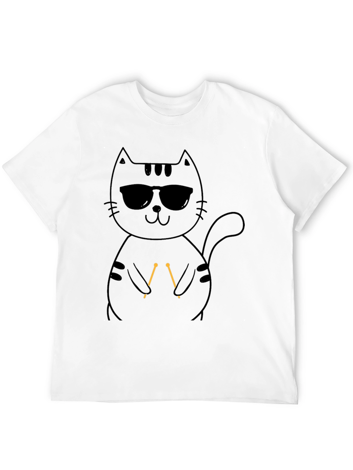Cool Cat Knitting T-Shirt - Unisex Black Tee
