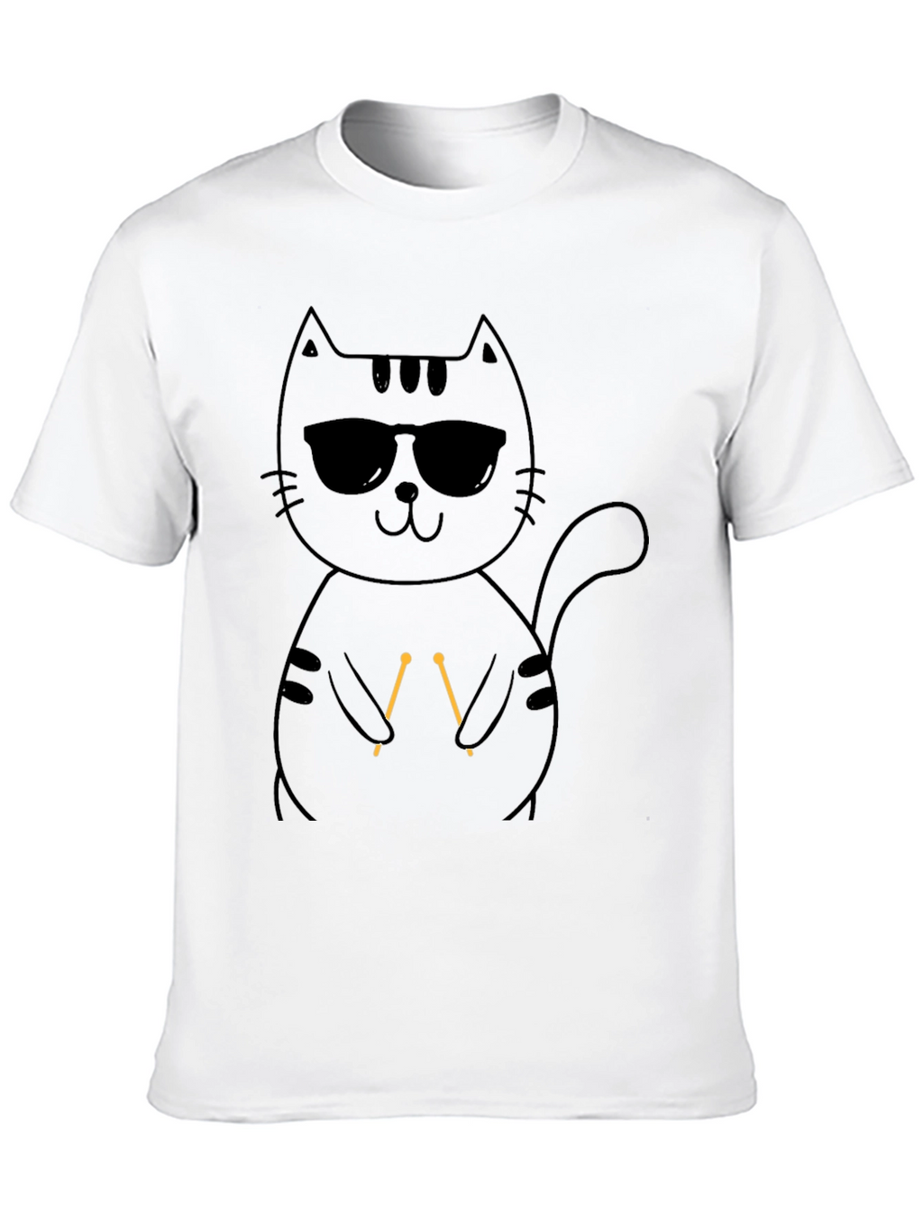 Cool Cat Knitting T-Shirt - Unisex Black Tee