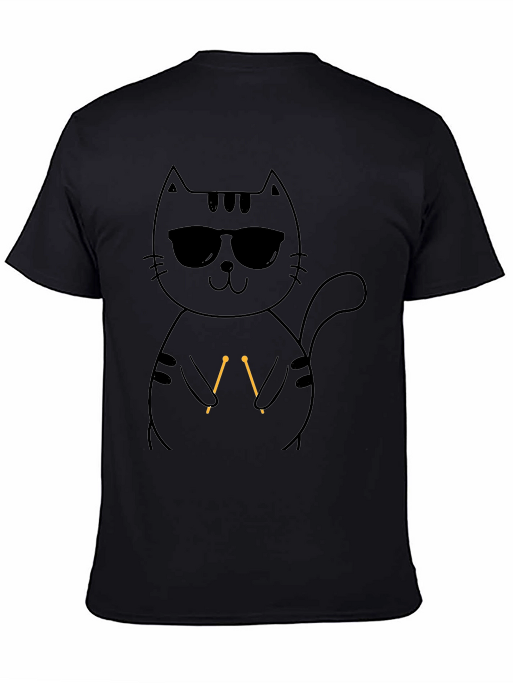 Cool Cat Knitting T-Shirt - Unisex Black Tee