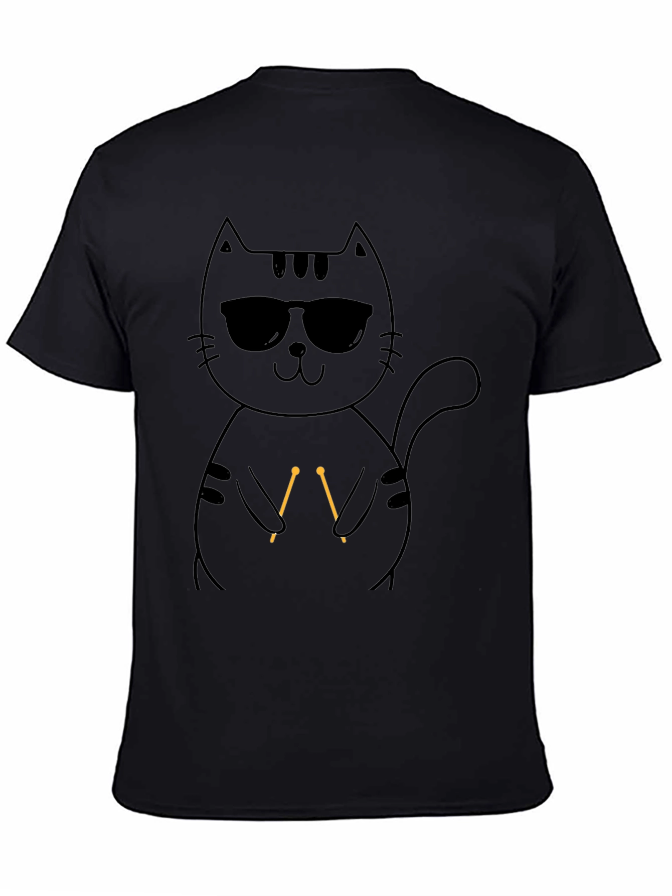 Cool Cat Knitting T-Shirt - Unisex Black Tee