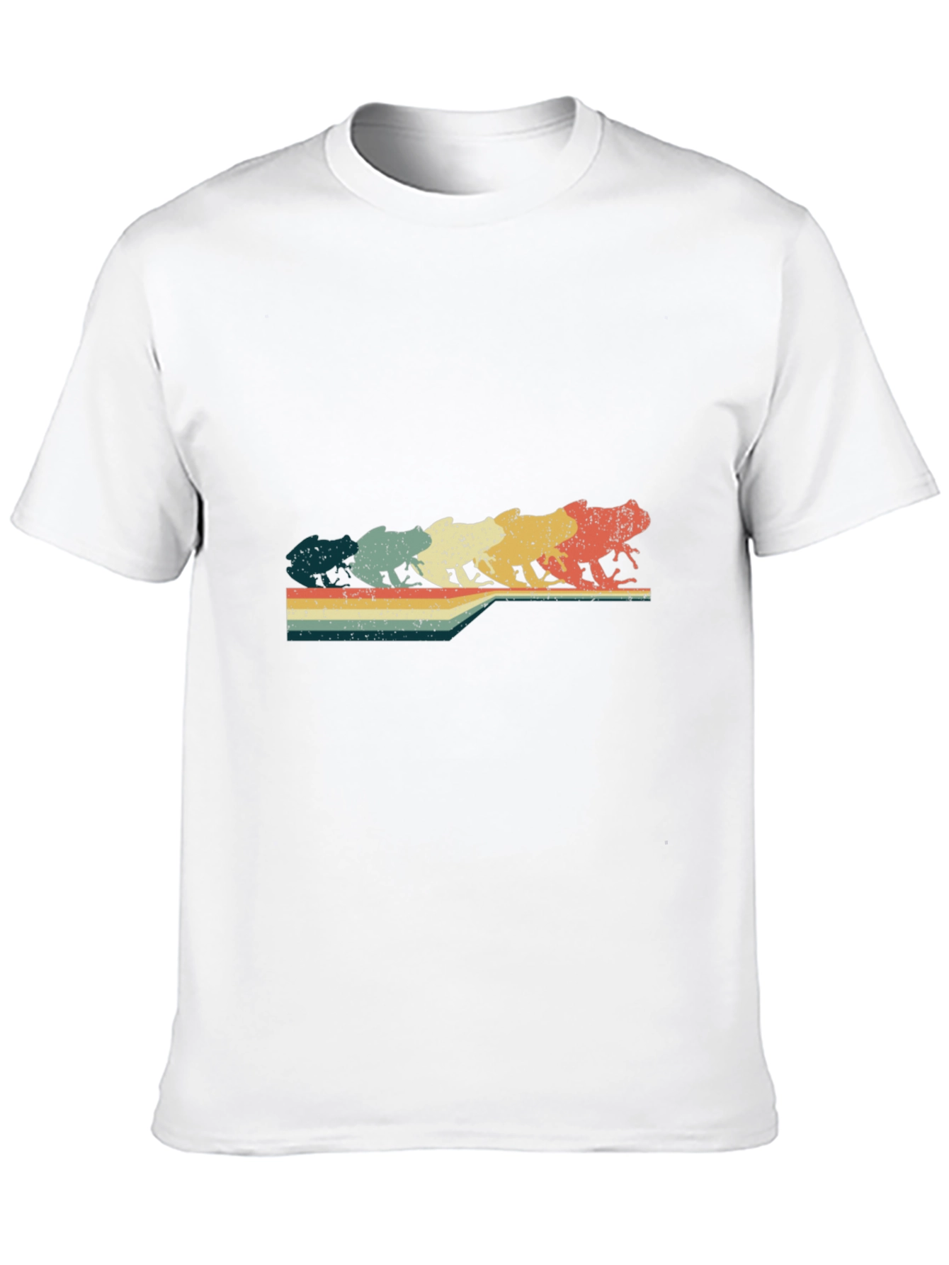 Retro Frog Evolution Graphic T-Shirt - Black