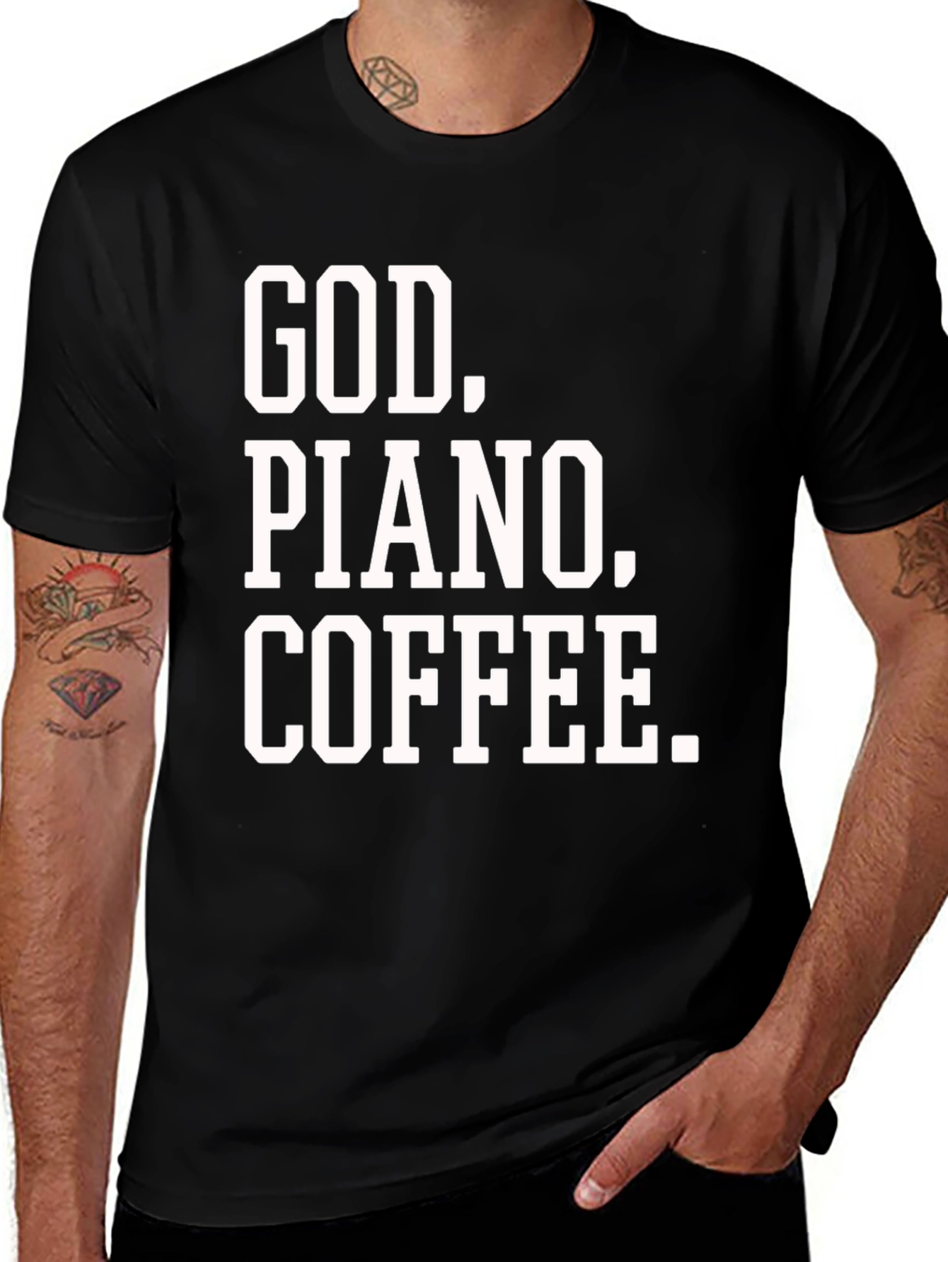 God. Piano. Coffee. Graphic Tee