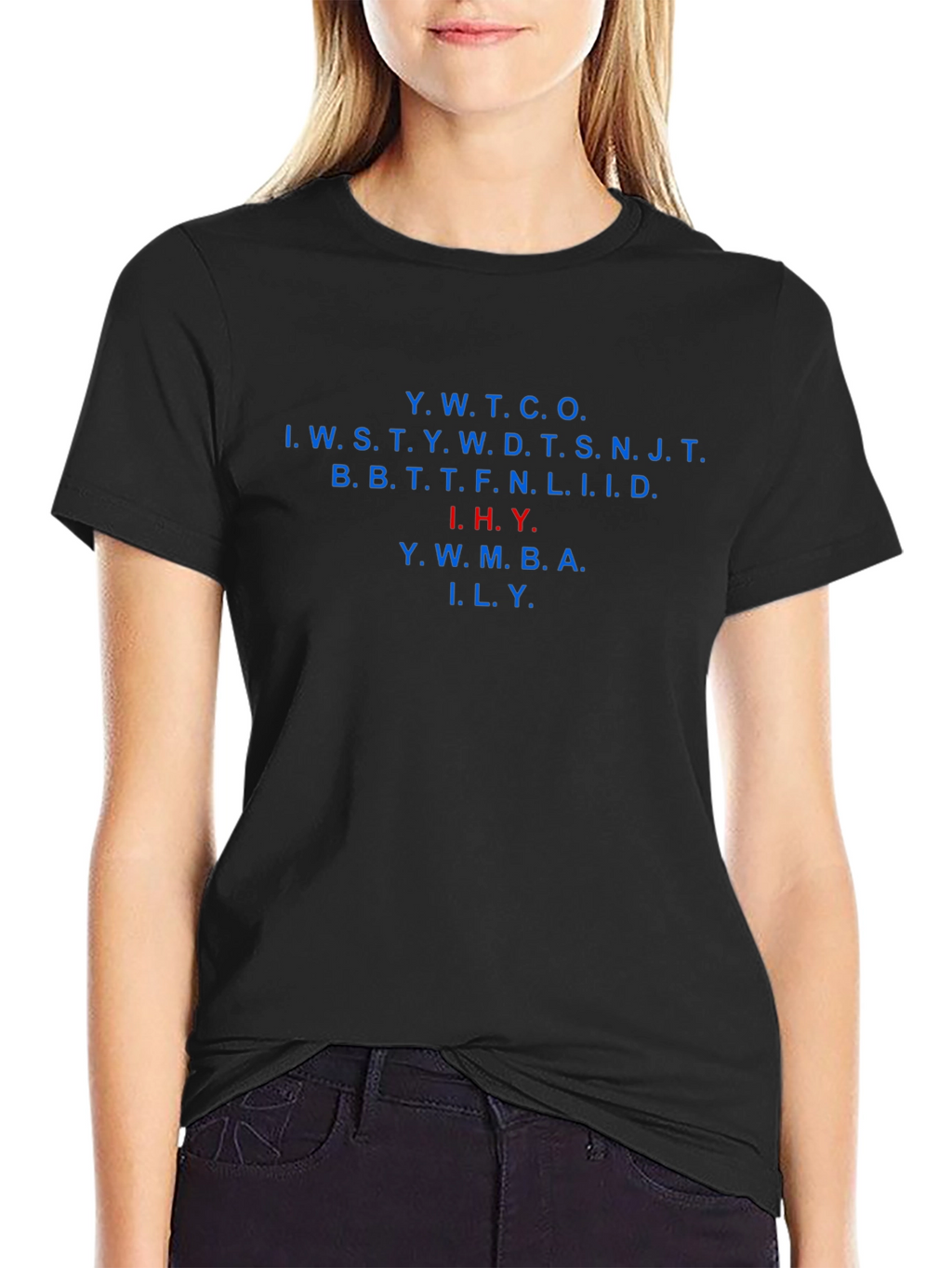 Black T-Shirt with Acronym Design