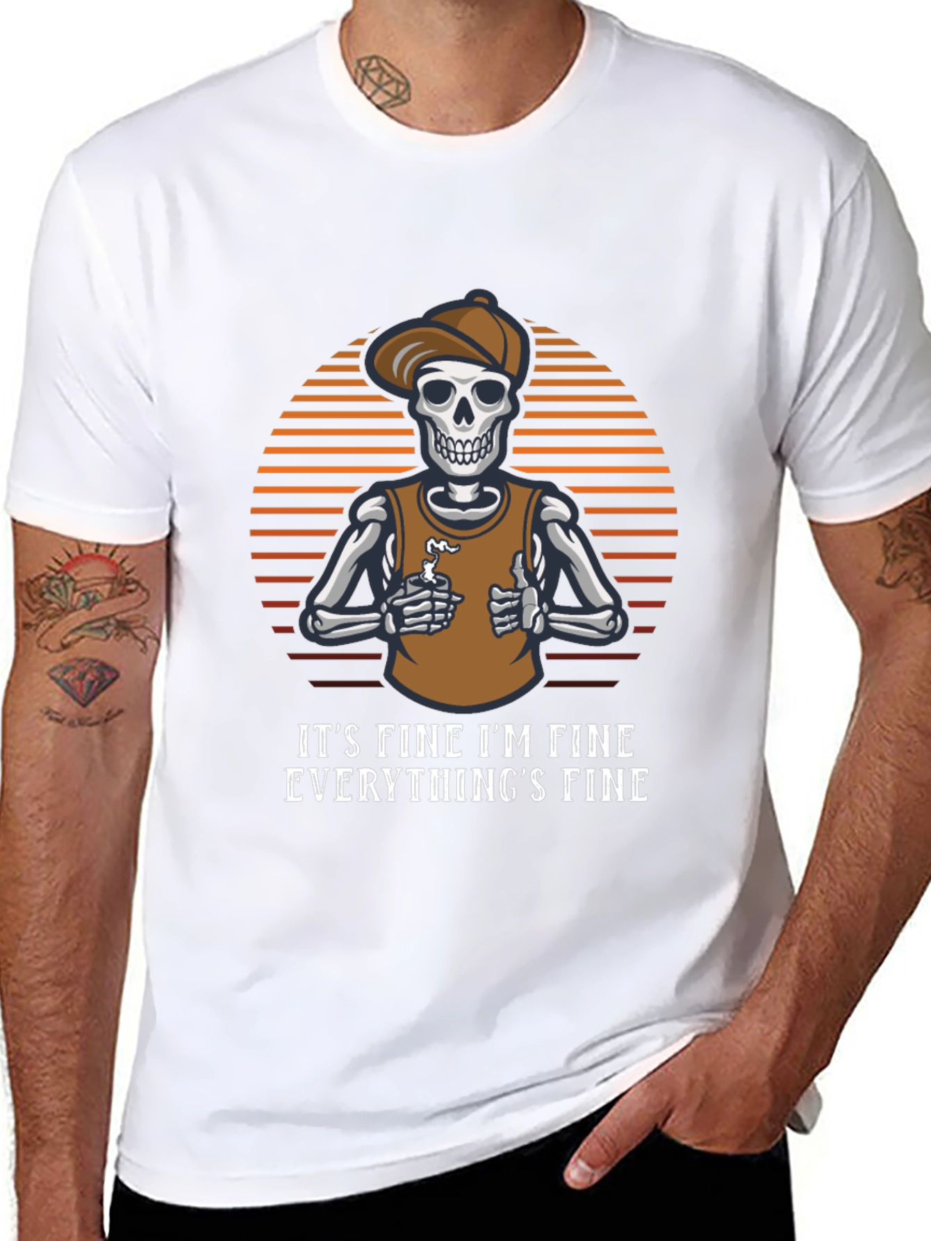 Its Fine Skeleton T-Shirt Funny Graphic Tee